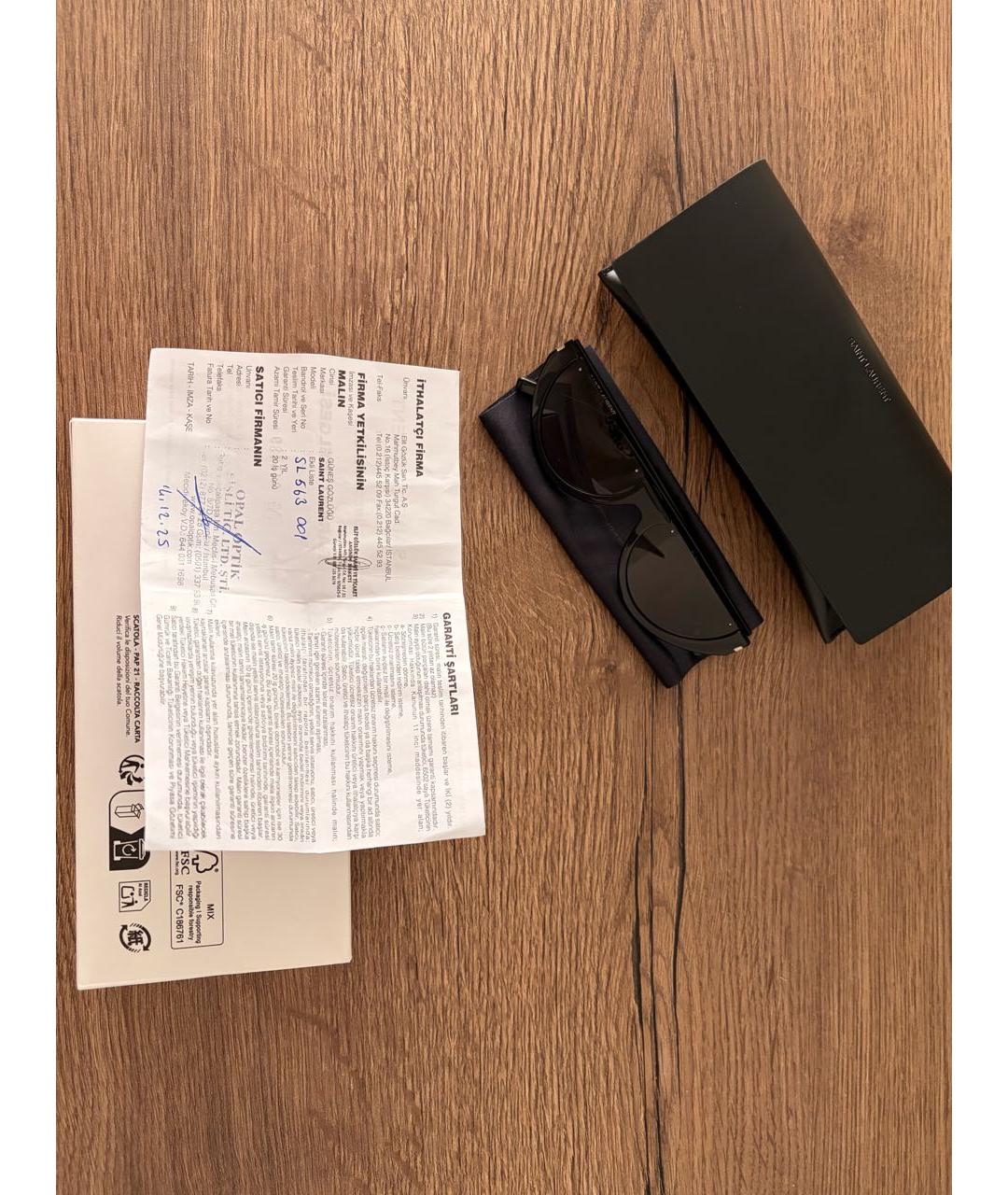 SAINT LAURENT Черные пластиковые солнцезащитные очки, фото 5