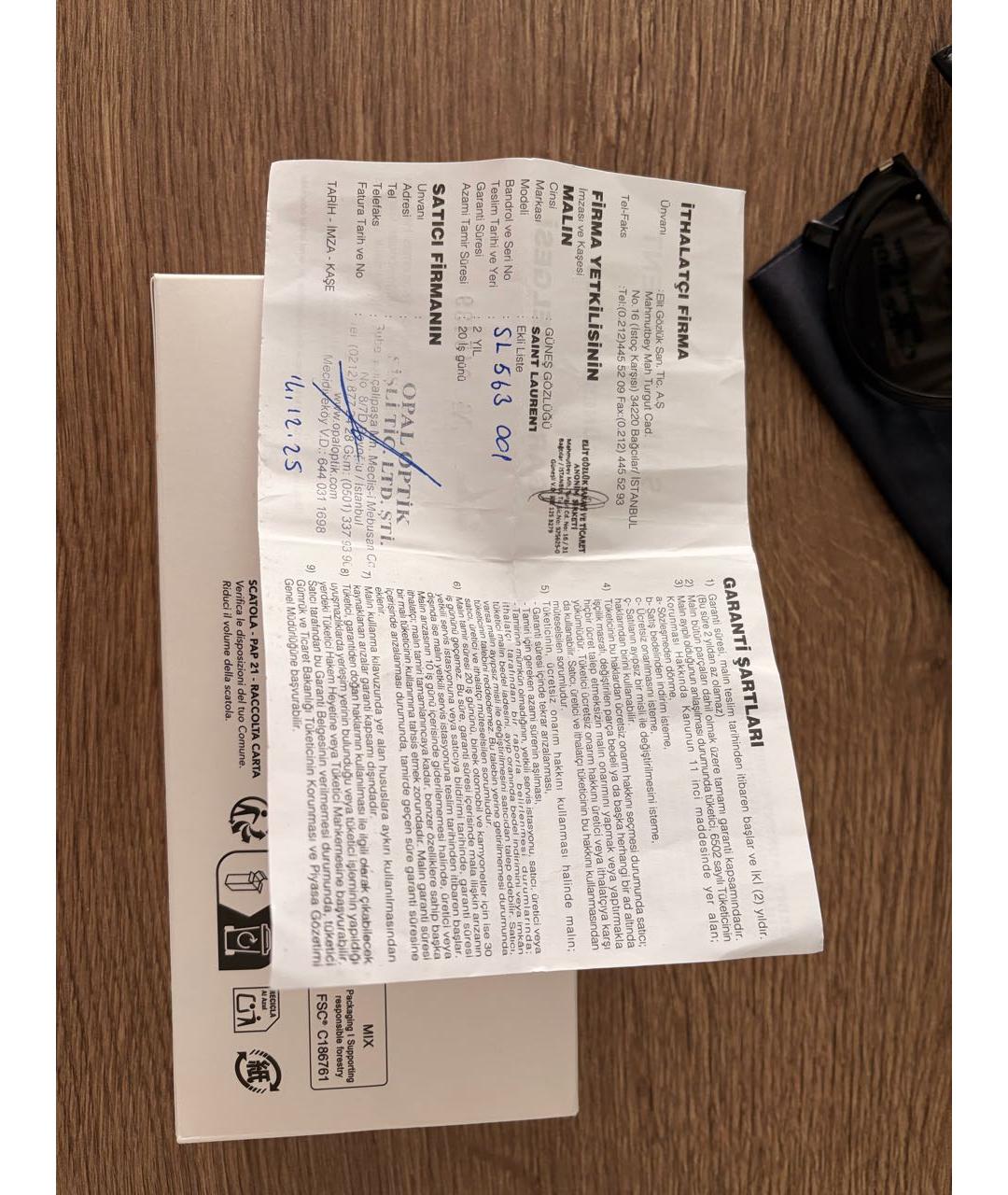 SAINT LAURENT Черные пластиковые солнцезащитные очки, фото 6