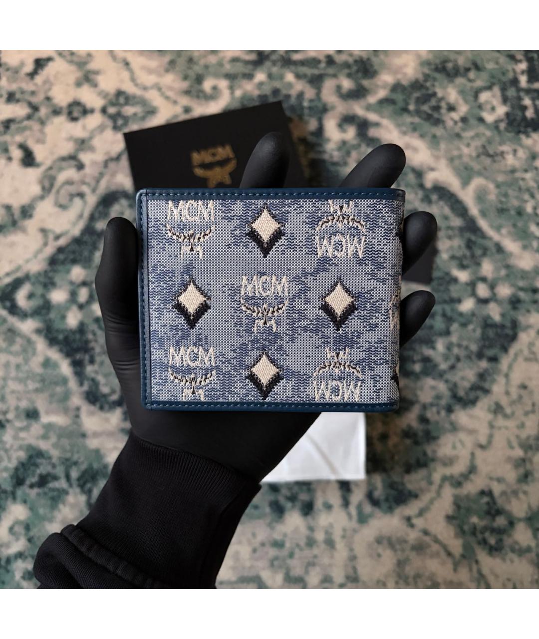 MCM Синий кожаный кошелек, фото 3