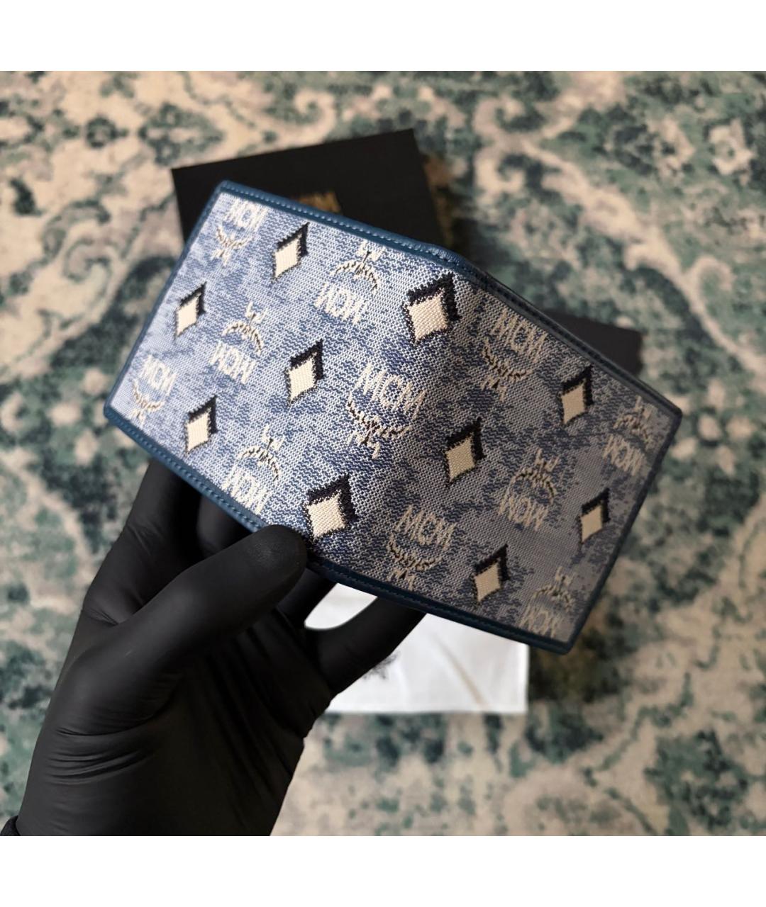 MCM Синий кожаный кошелек, фото 4