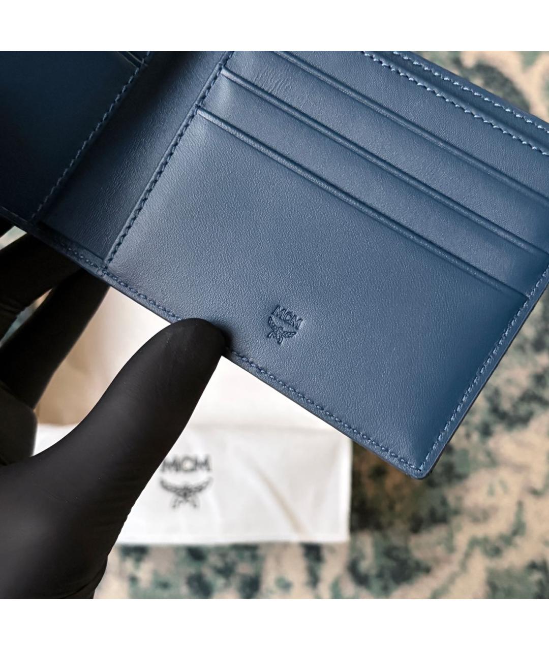 MCM Синий кожаный кошелек, фото 6