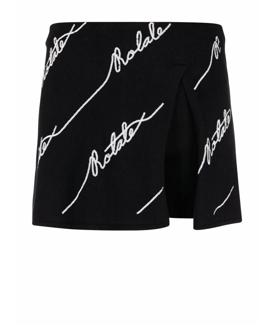 ROTATE Черная вискозная юбка мини, фото 1