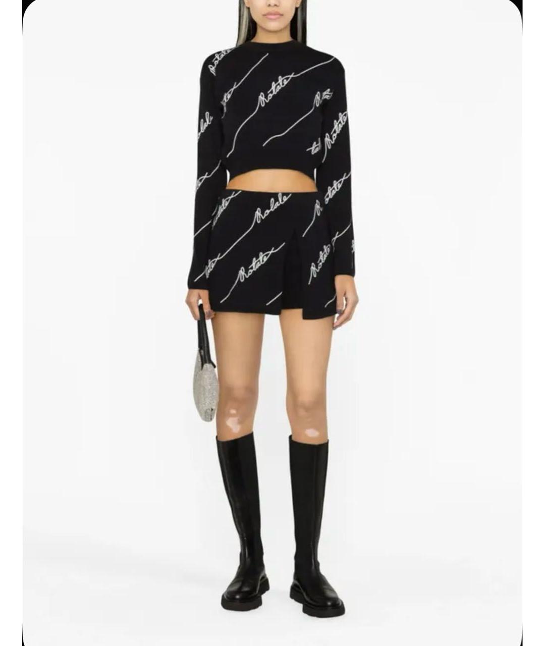 ROTATE Черная вискозная юбка мини, фото 3