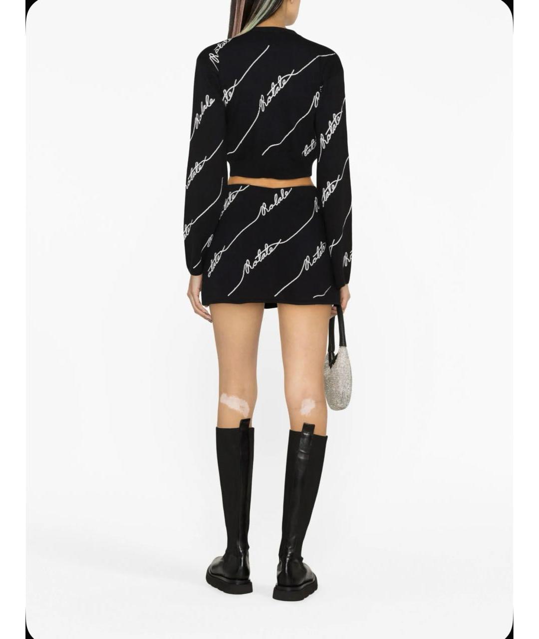 ROTATE Черная вискозная юбка мини, фото 2