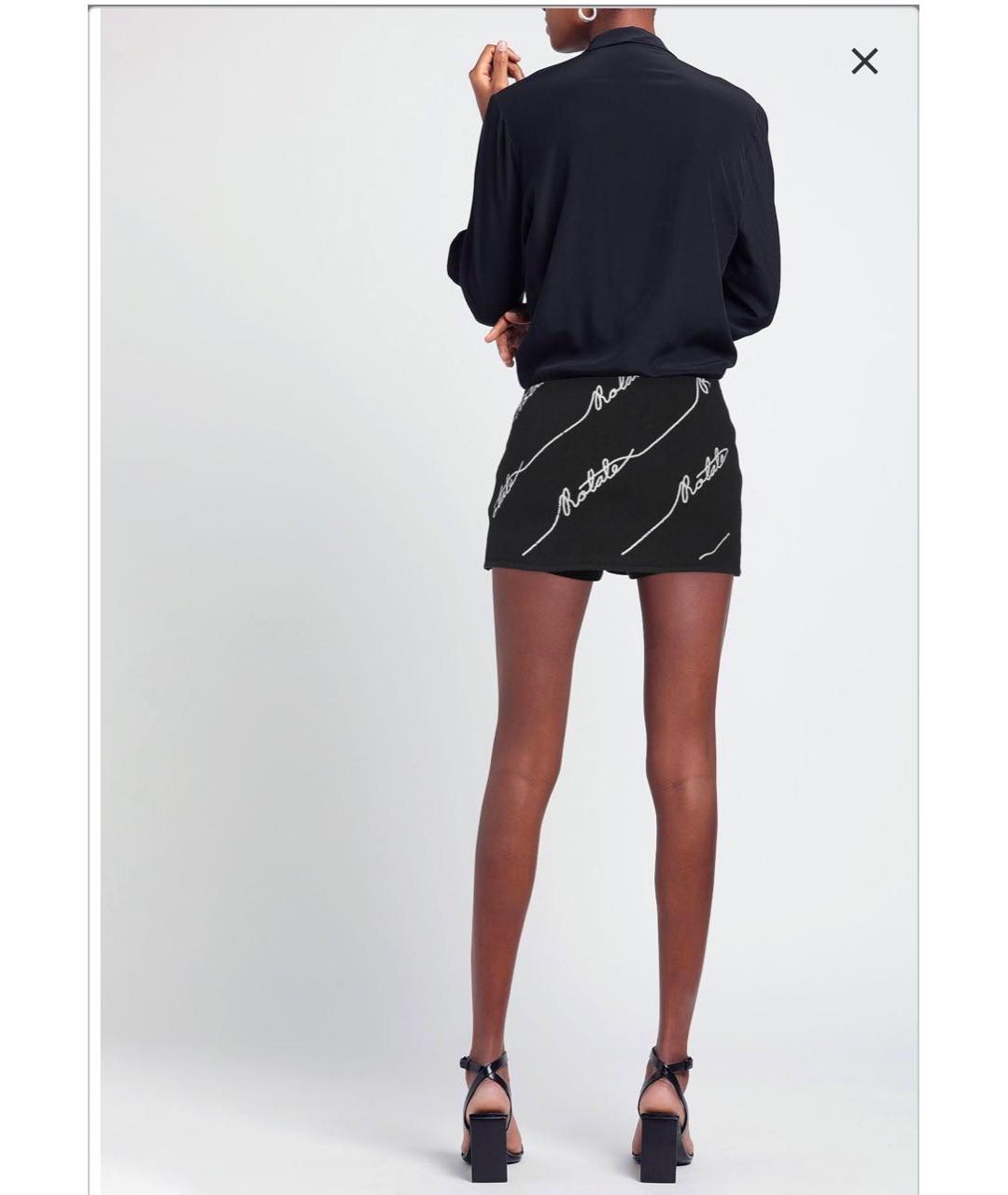 ROTATE Черная вискозная юбка мини, фото 6