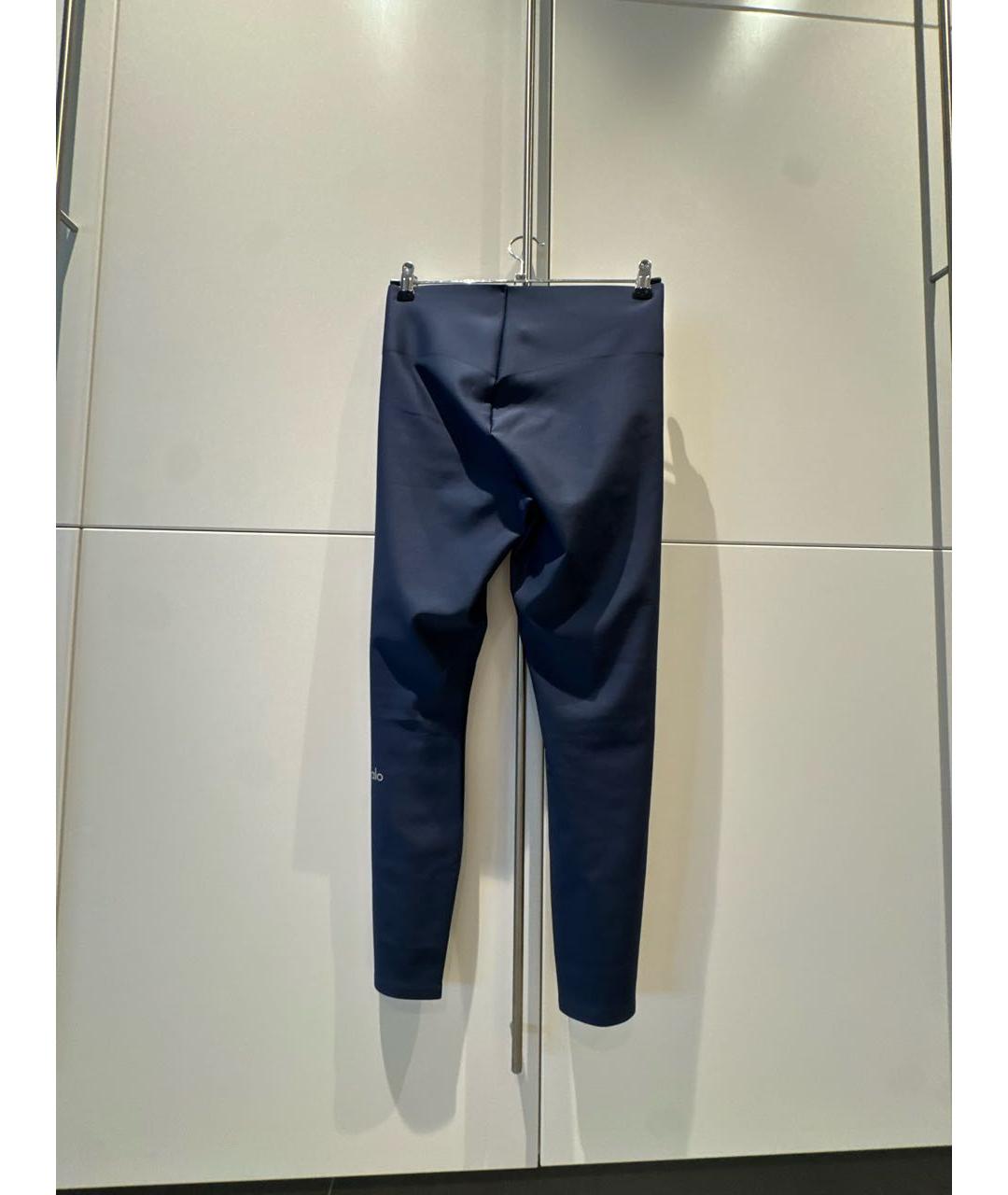 ALO YOGA Темно-синие полиэстеровые леггинсы и велосипедки, фото 2