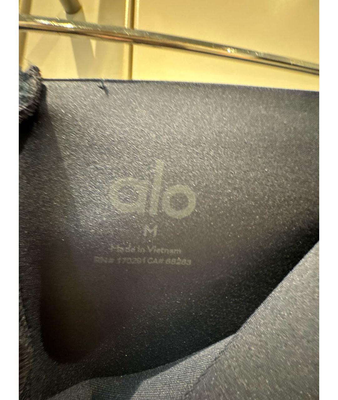 ALO YOGA Темно-синие полиэстеровые леггинсы и велосипедки, фото 3