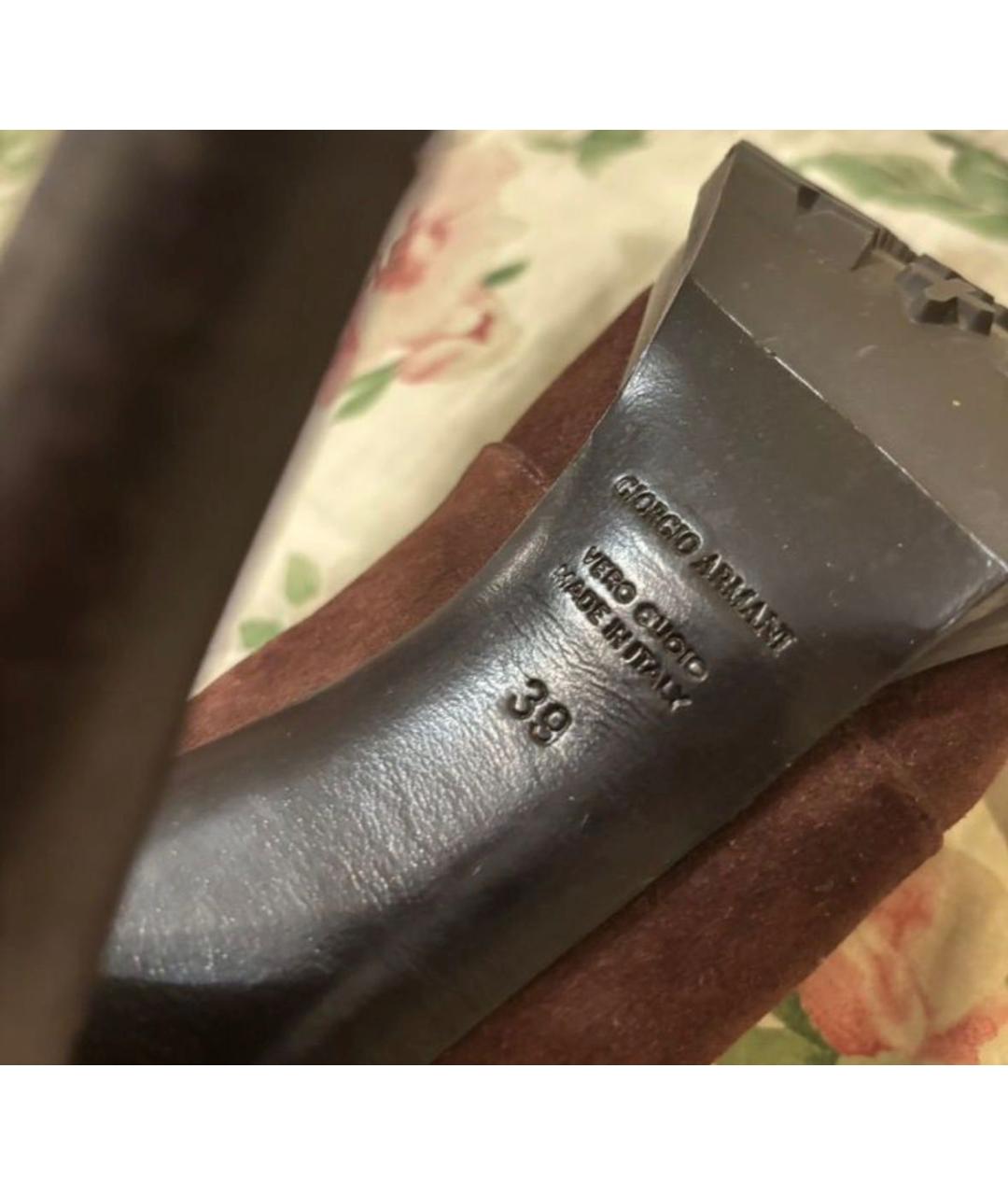 GIORGIO ARMANI Бордовые замшевые ботильоны, фото 6