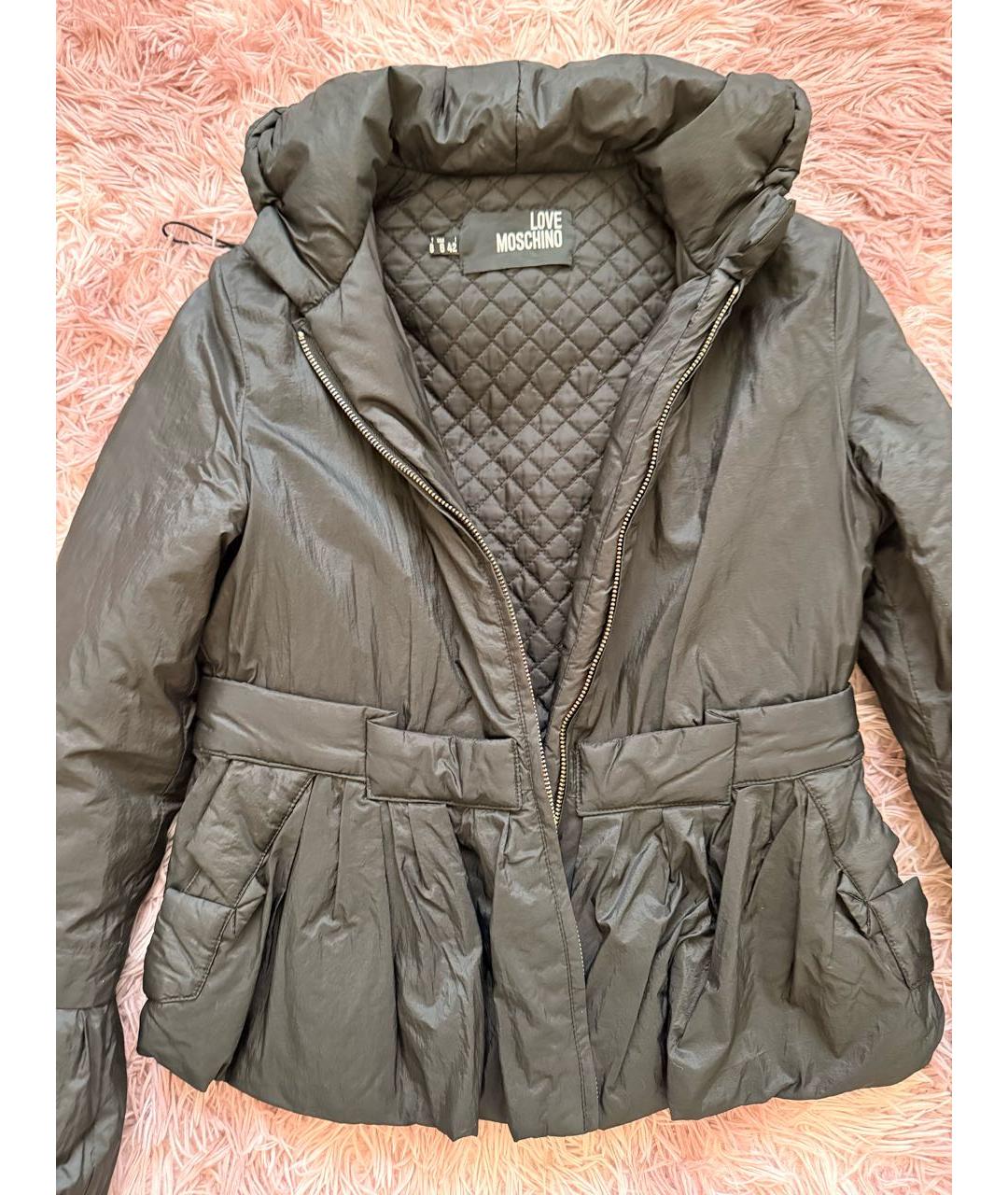 LOVE MOSCHINO Черная полиамидовая куртка, фото 3