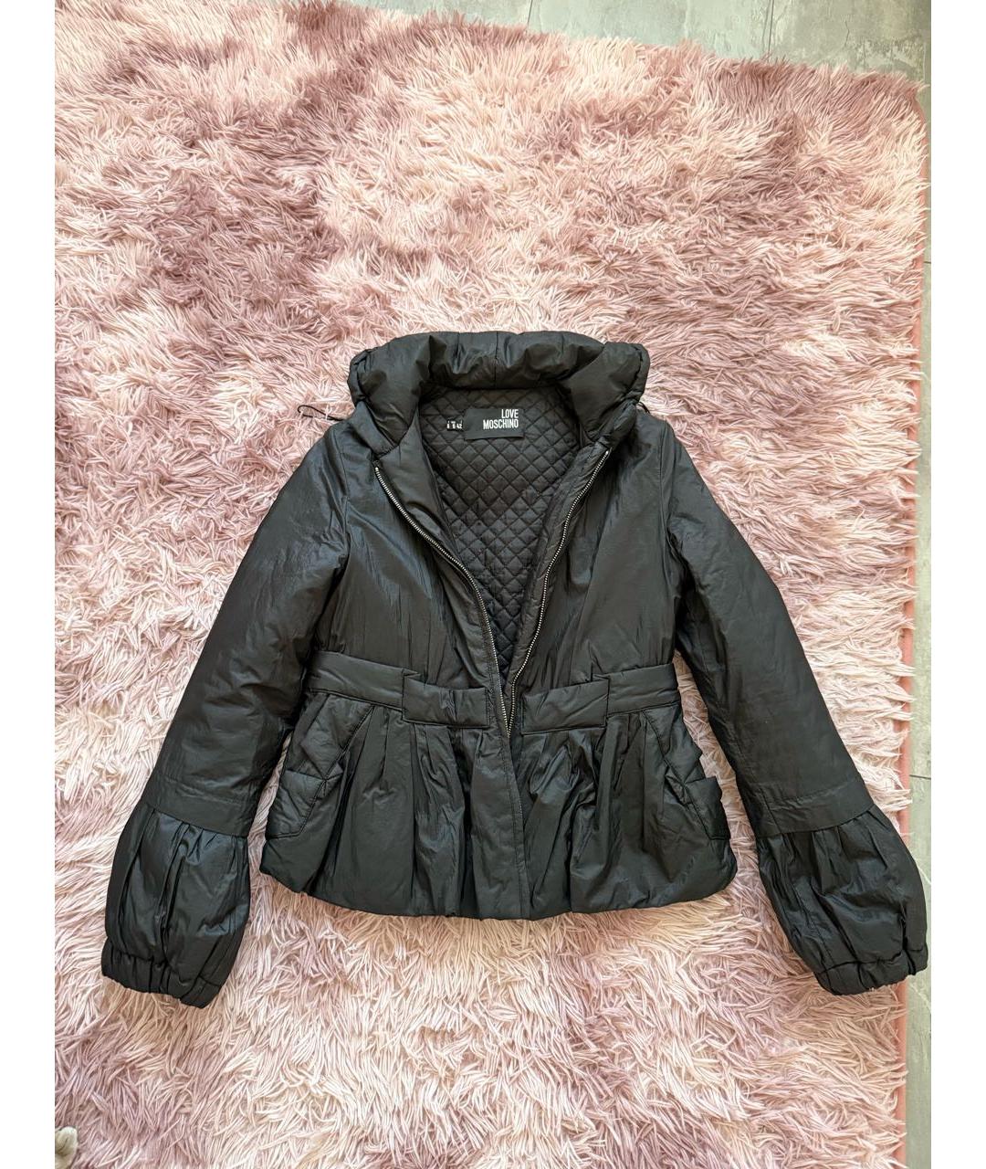 LOVE MOSCHINO Черная полиамидовая куртка, фото 4