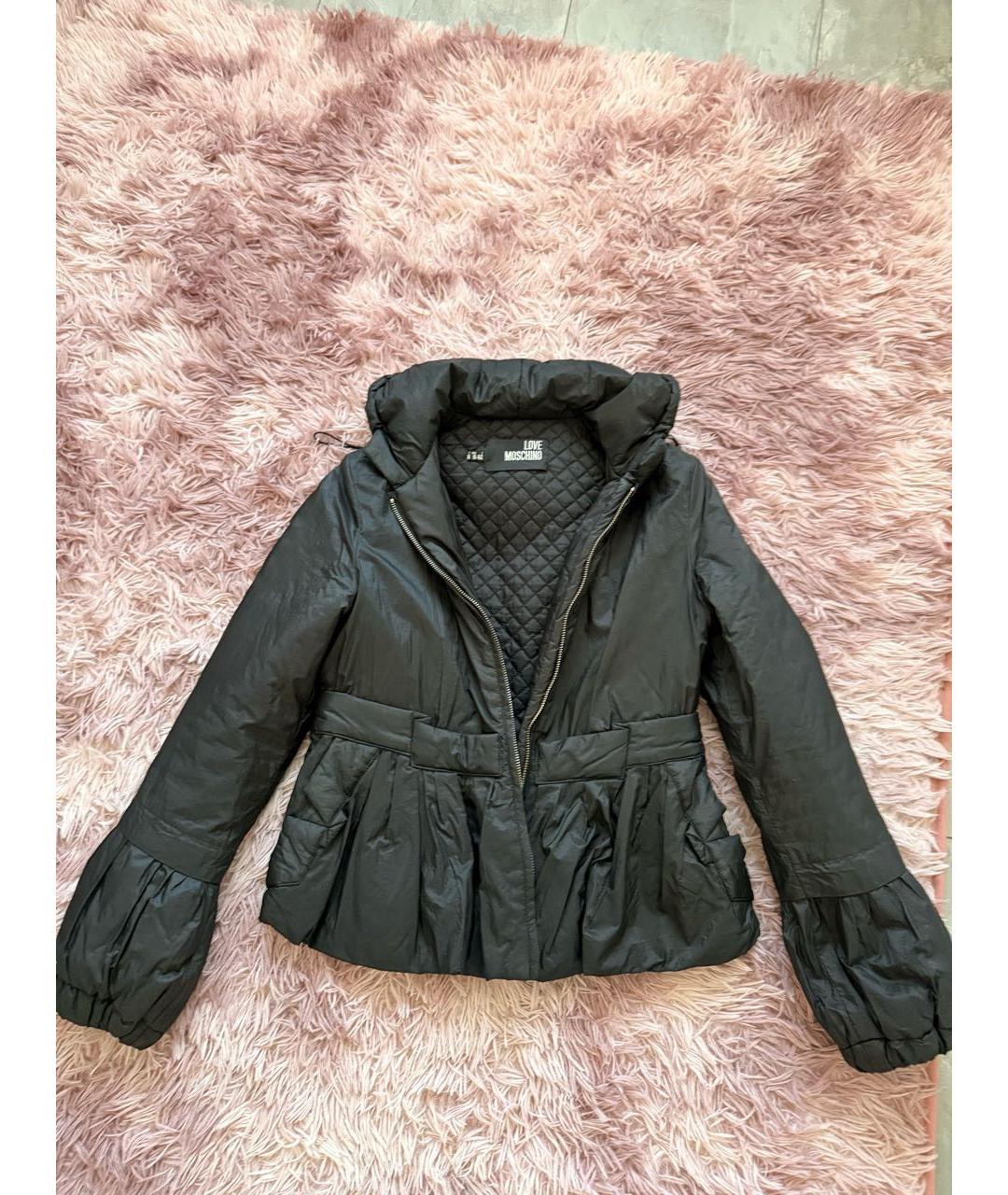 LOVE MOSCHINO Черная полиамидовая куртка, фото 2