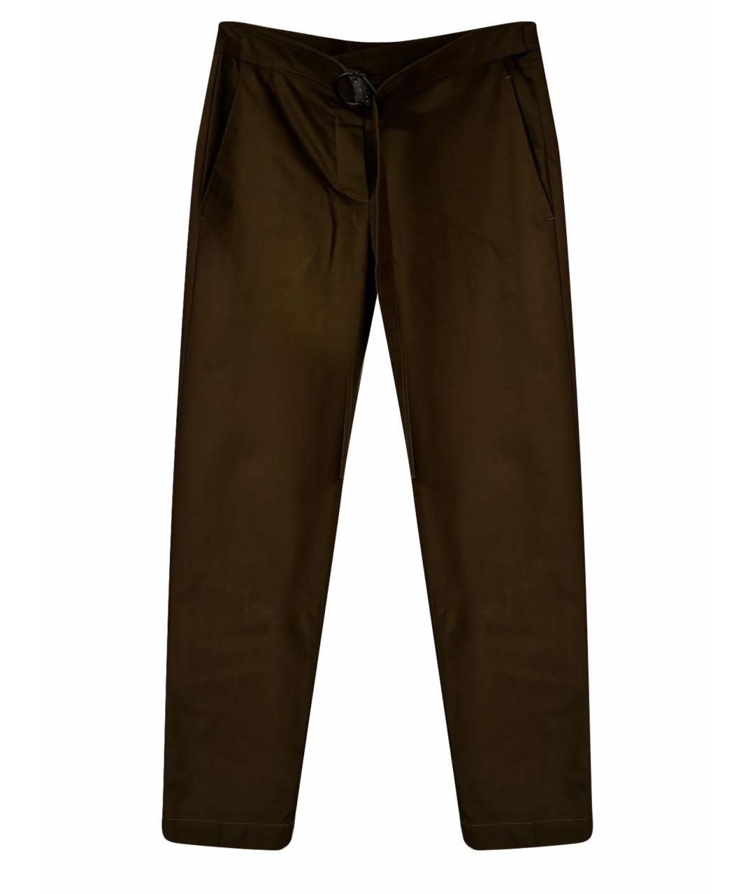 BRUNELLO CUCINELLI Хаки хлопко-эластановые брюки узкие, фото 1