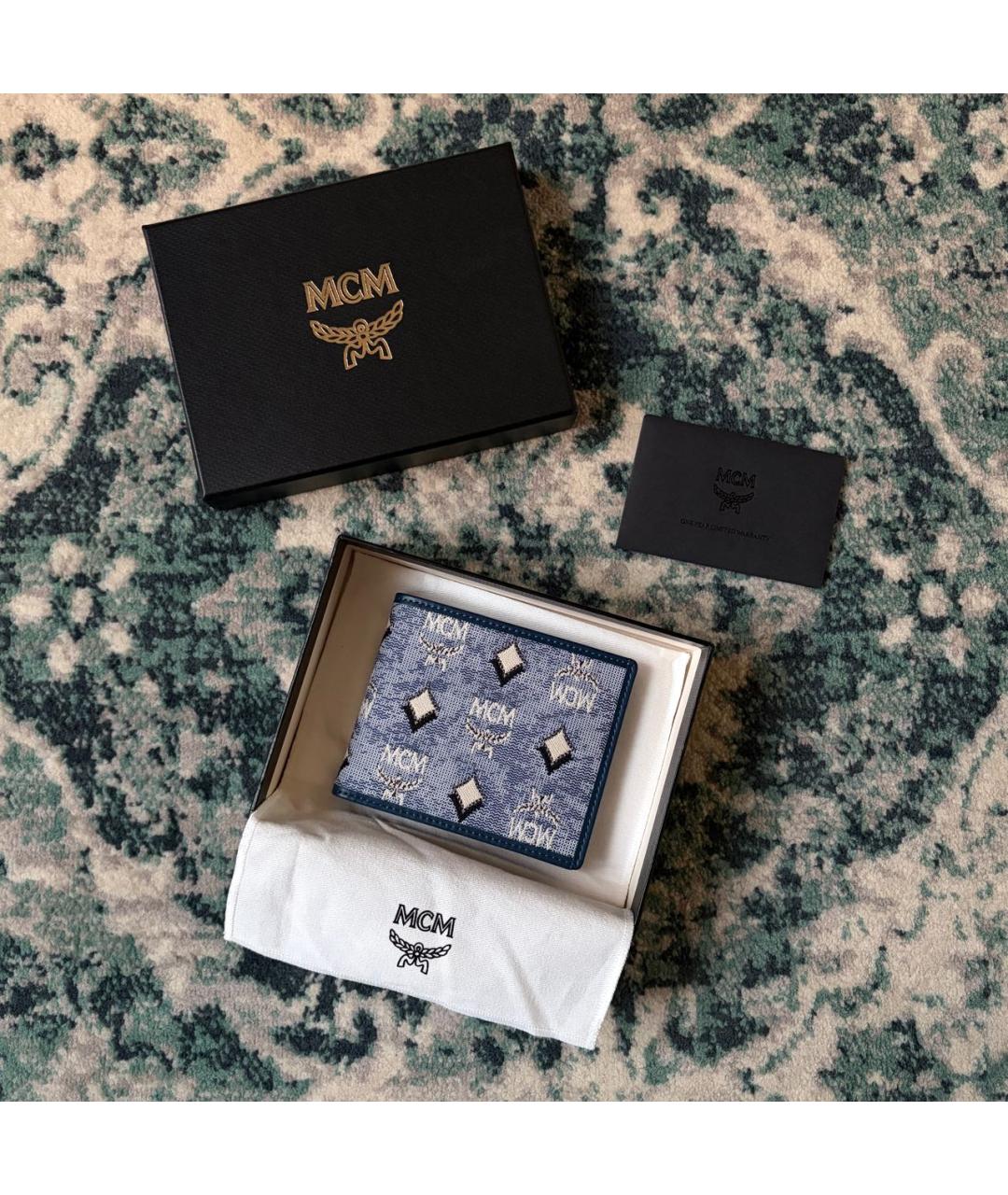 MCM Синий кожаный кошелек, фото 2