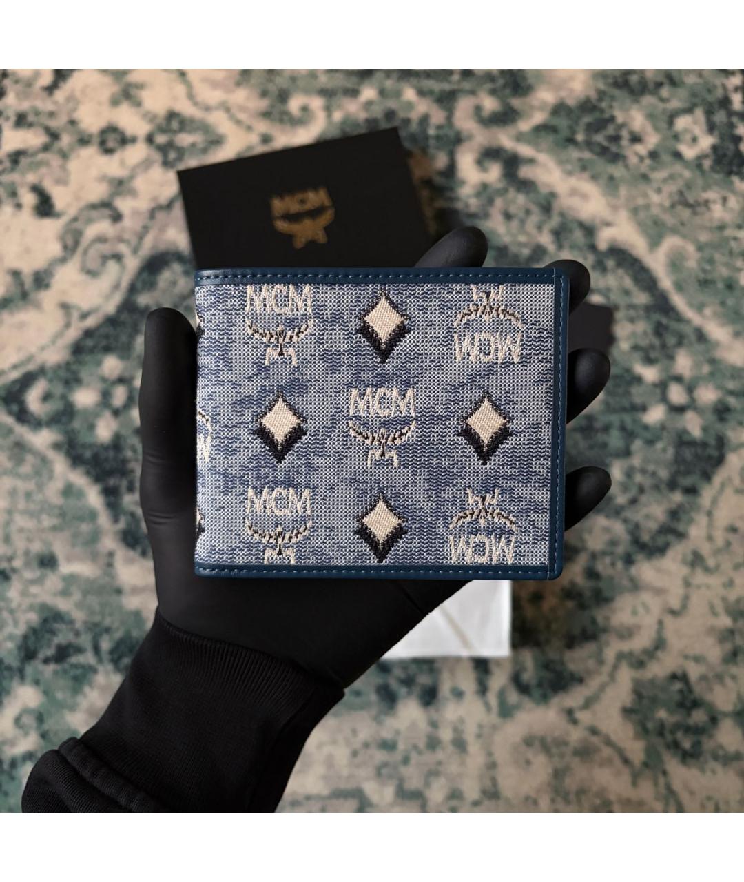 MCM Синий кожаный кошелек, фото 8