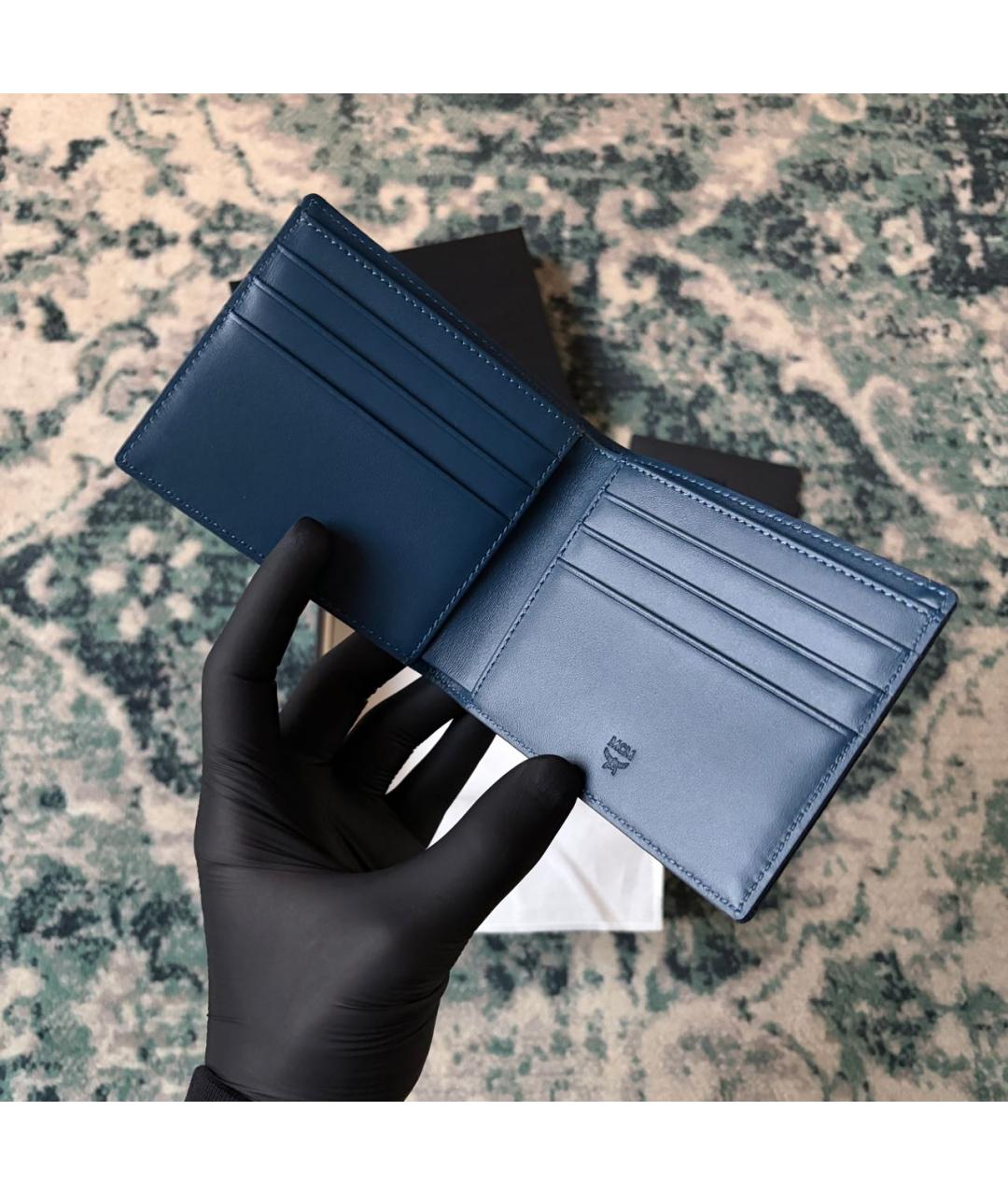 MCM Синий кожаный кошелек, фото 5