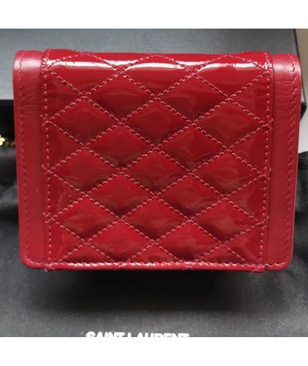 SAINT LAURENT Красная сумка через плечо из лакированной кожи, фото 2