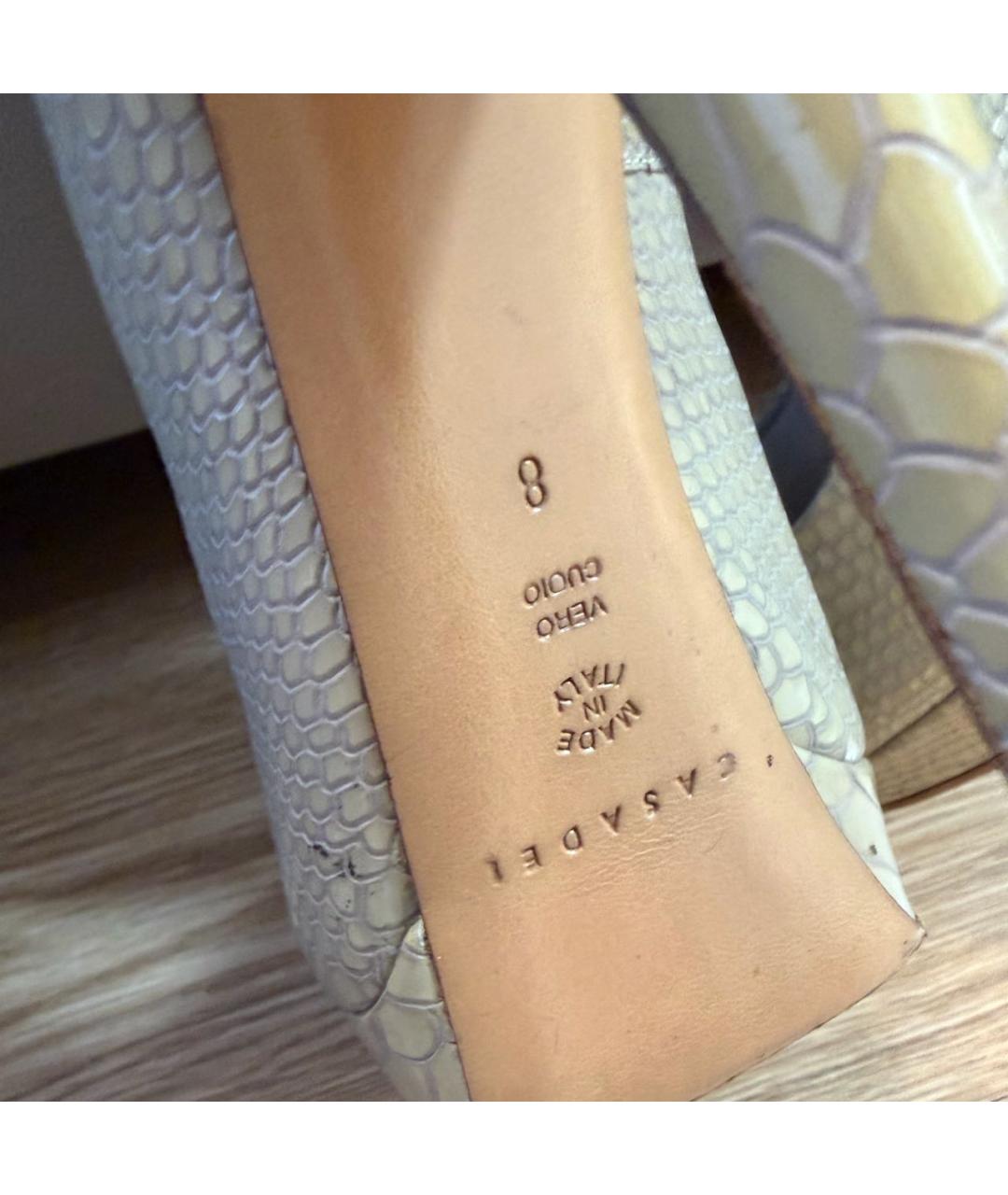 CASADEI Бежевые свадебные туфли на высоком каблуке из лакированной кожи, фото 4