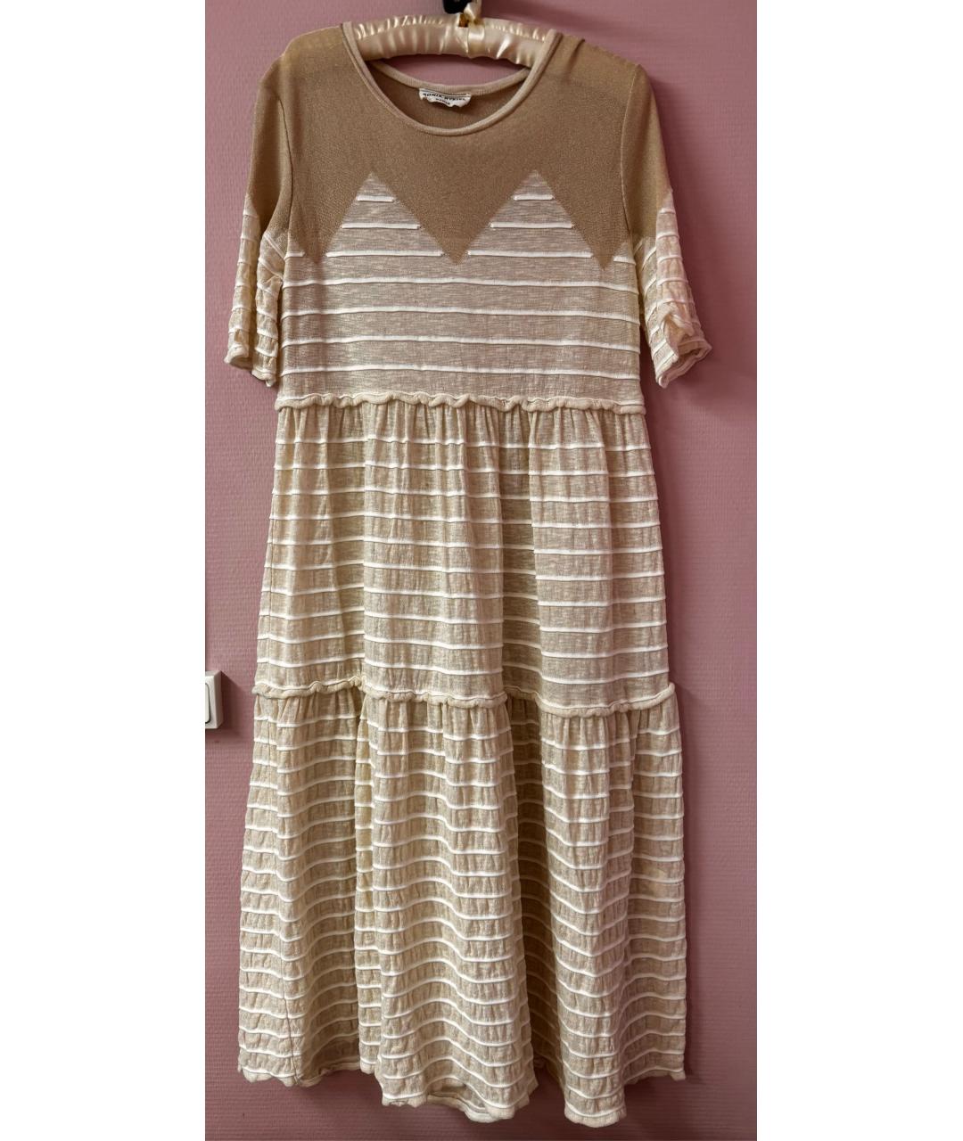 Sonya Rykiel Бежевый вискозный сарафан, фото 9