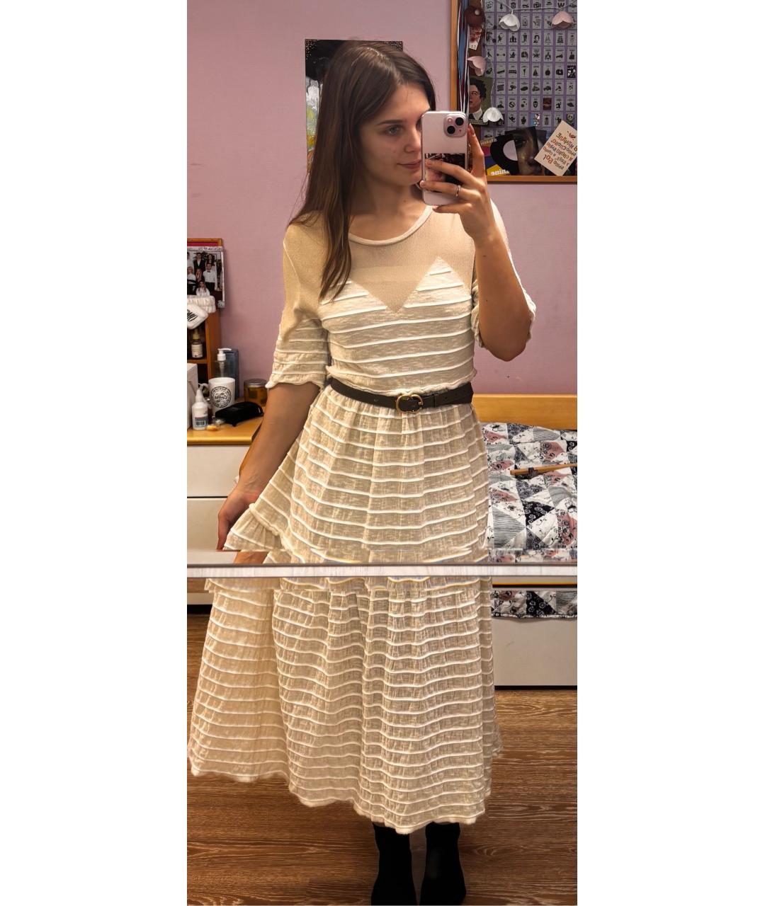 Sonya Rykiel Бежевый вискозный сарафан, фото 8