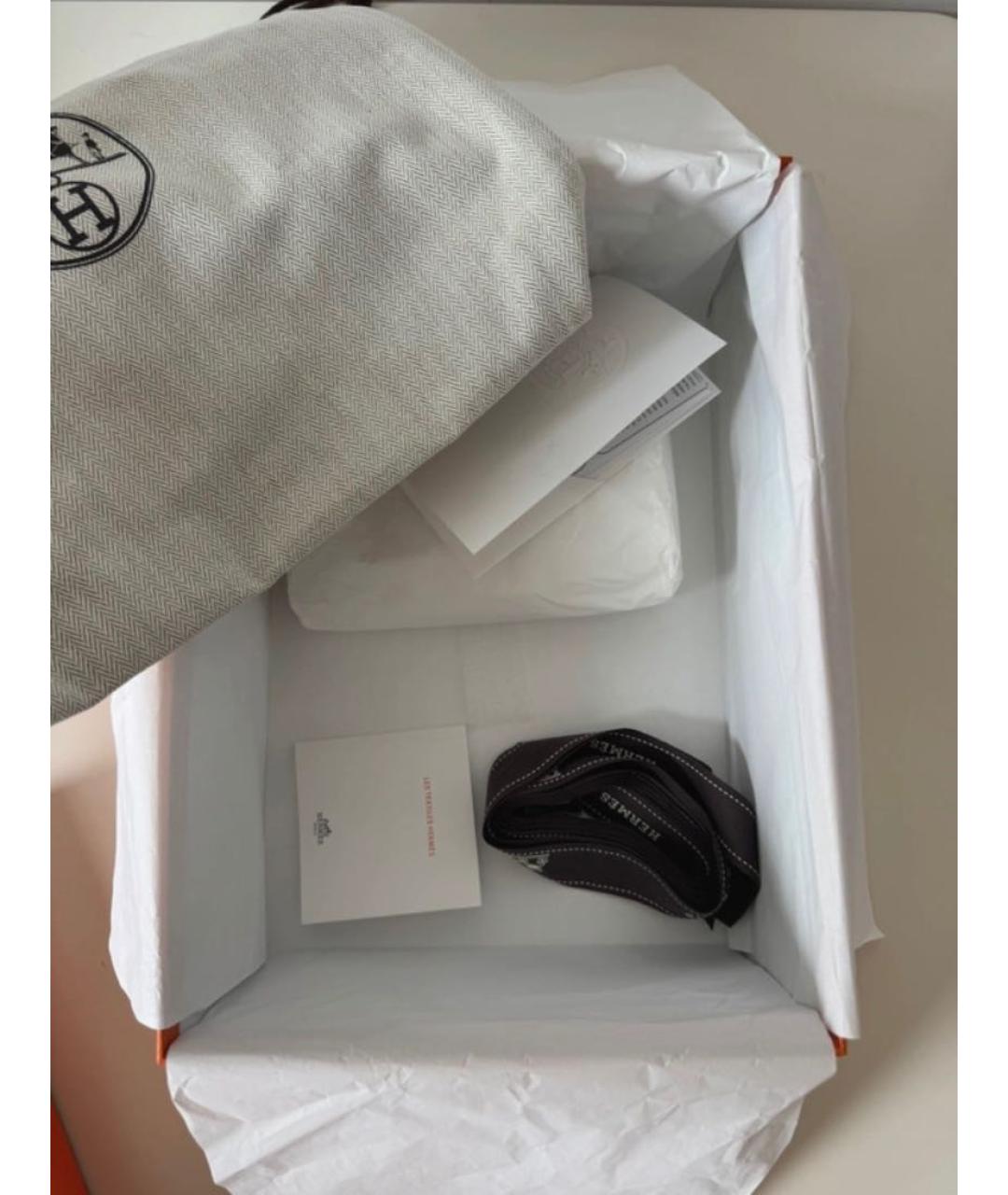 HERMES Бежевая тканевая сумка через плечо, фото 7