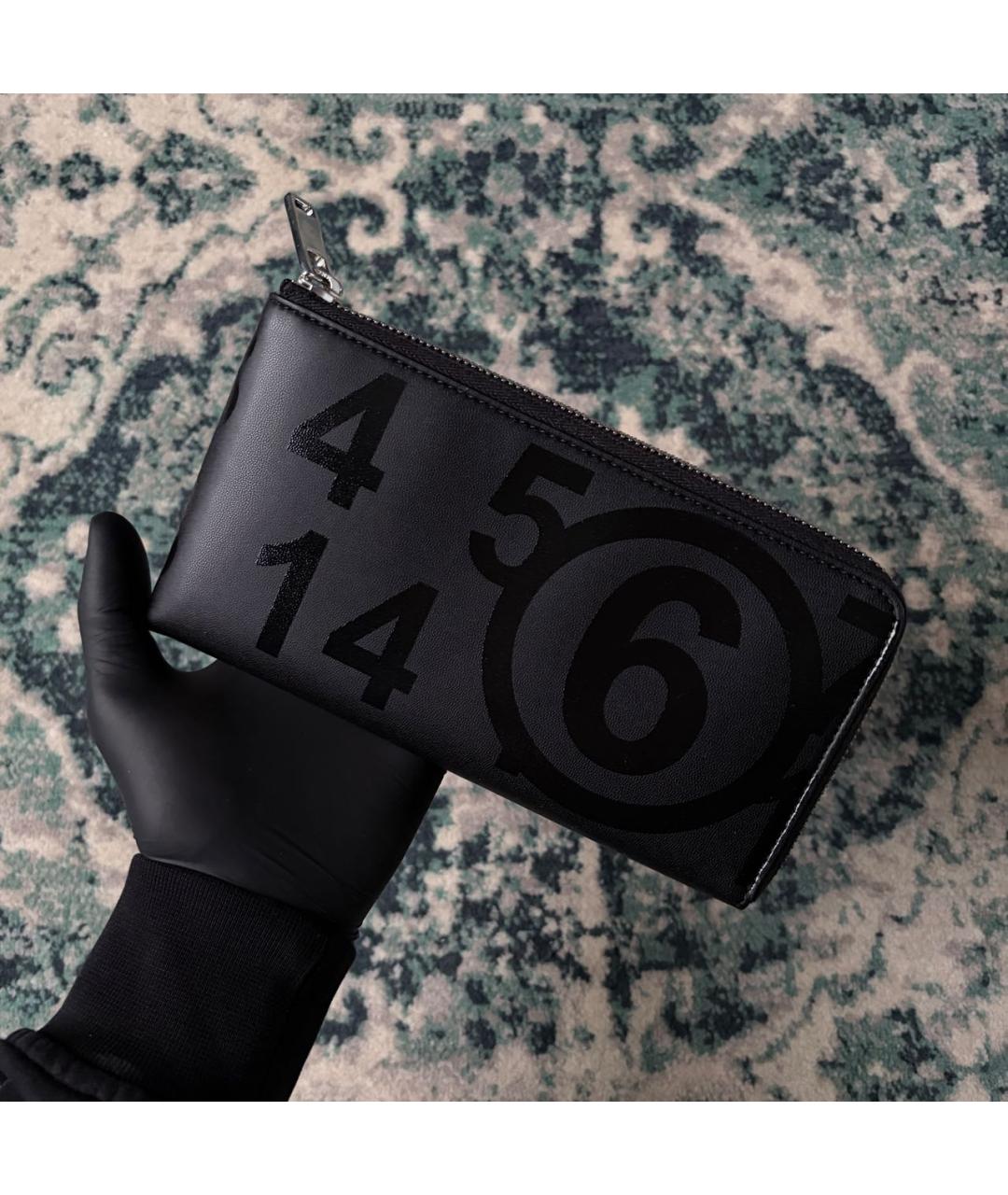 MM6 MAISON MARGIELA Черный полиуретановый кошелек, фото 9