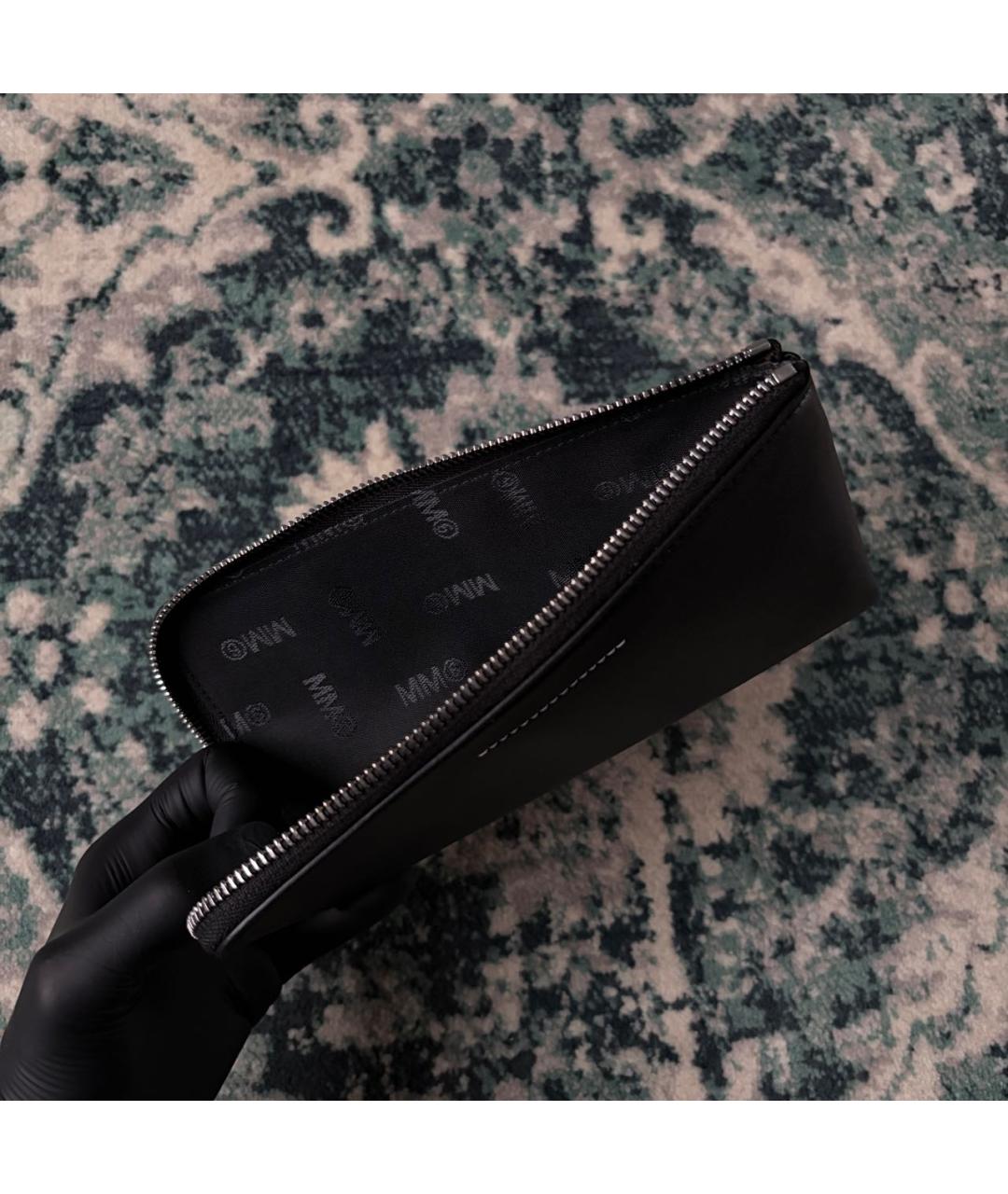 MM6 MAISON MARGIELA Черный полиуретановый кошелек, фото 6