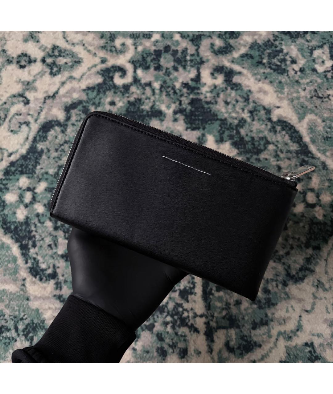 MM6 MAISON MARGIELA Черный полиуретановый кошелек, фото 3