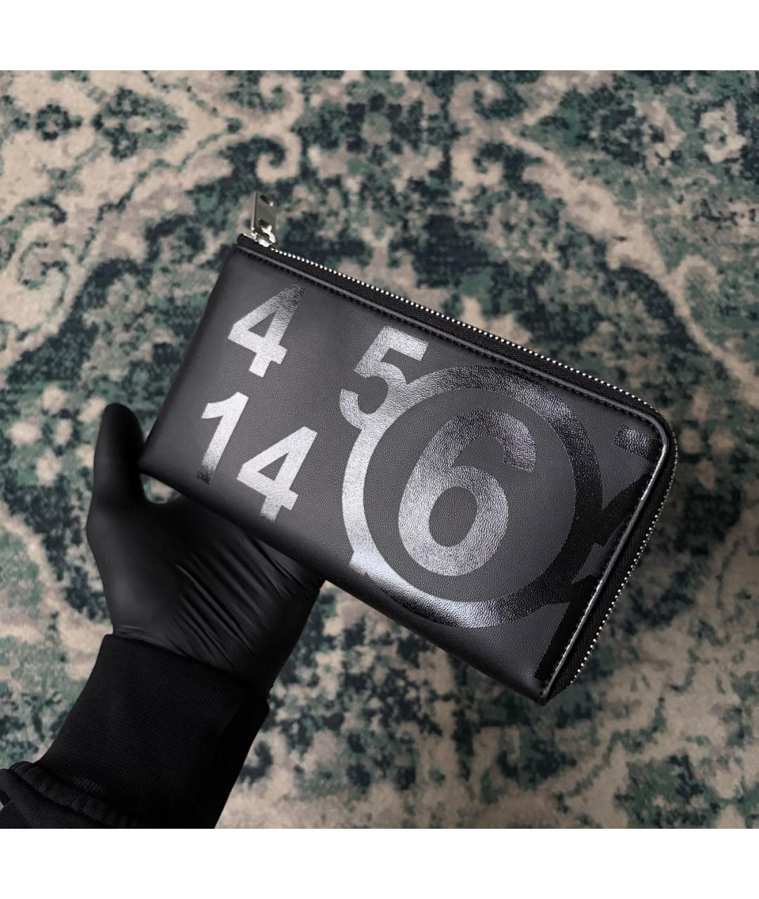 MM6 MAISON MARGIELA Черный полиуретановый кошелек, фото 2