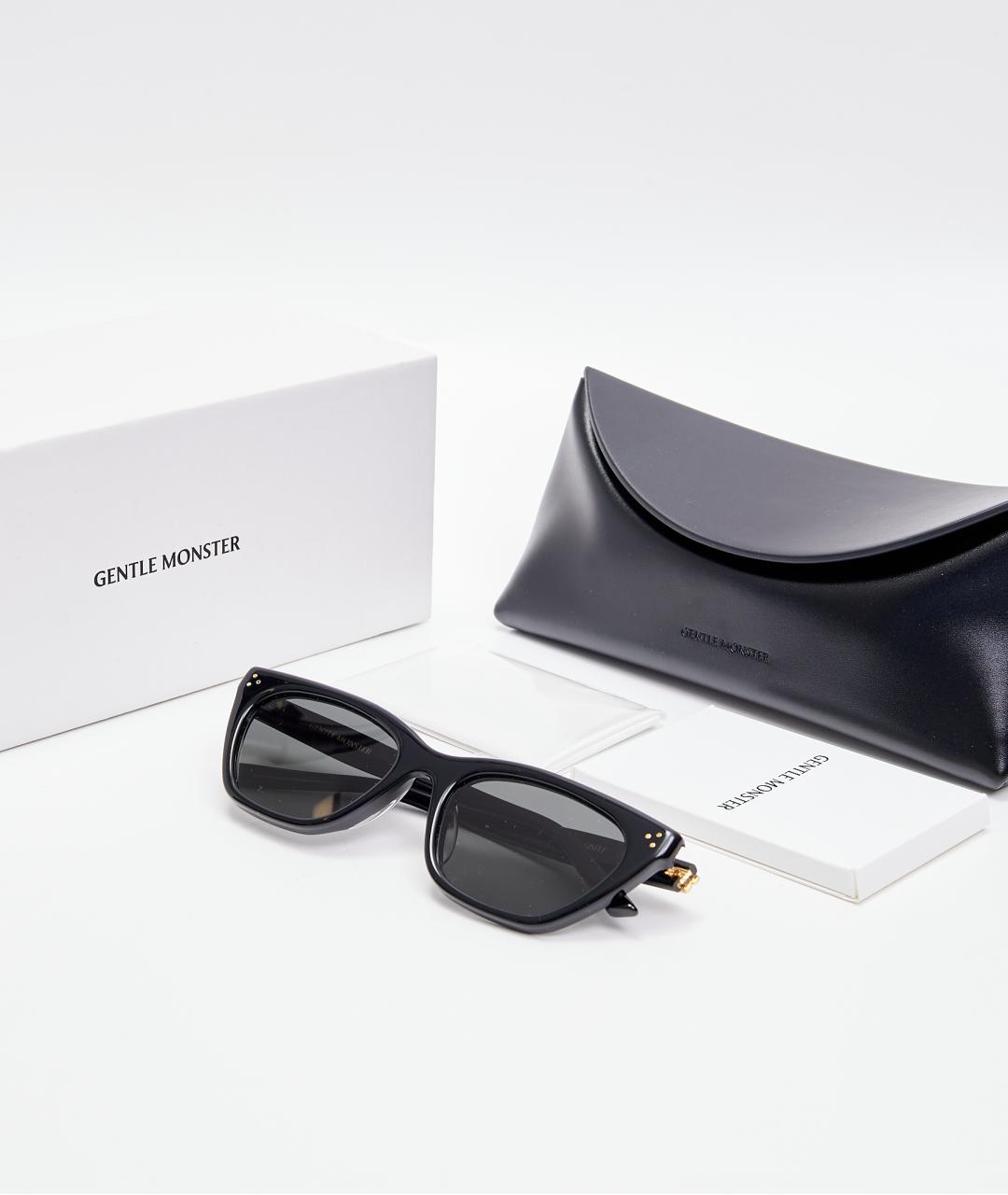 GENTLE MONSTER Черные пластиковые солнцезащитные очки, фото 5