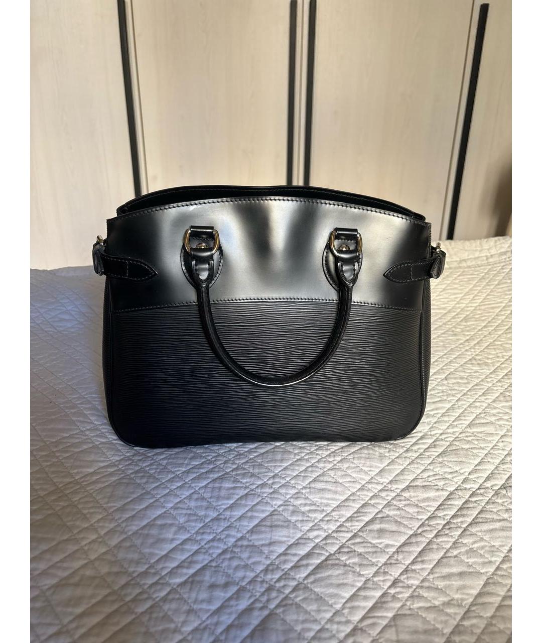 LOUIS VUITTON Черная кожаная сумка тоут, фото 3