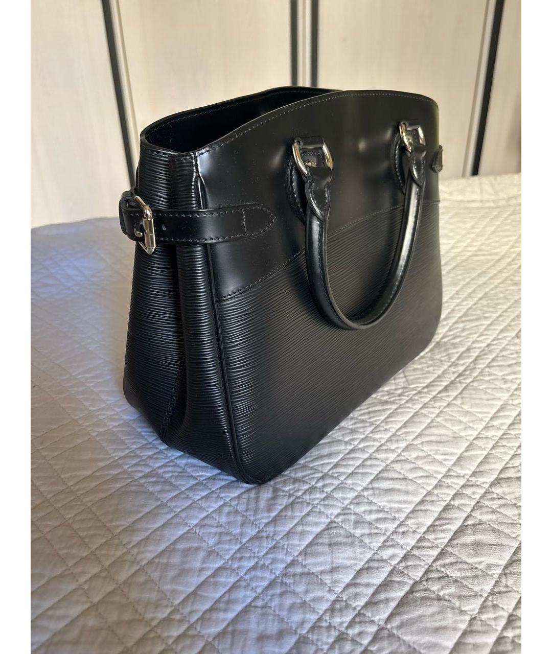 LOUIS VUITTON Черная кожаная сумка тоут, фото 2