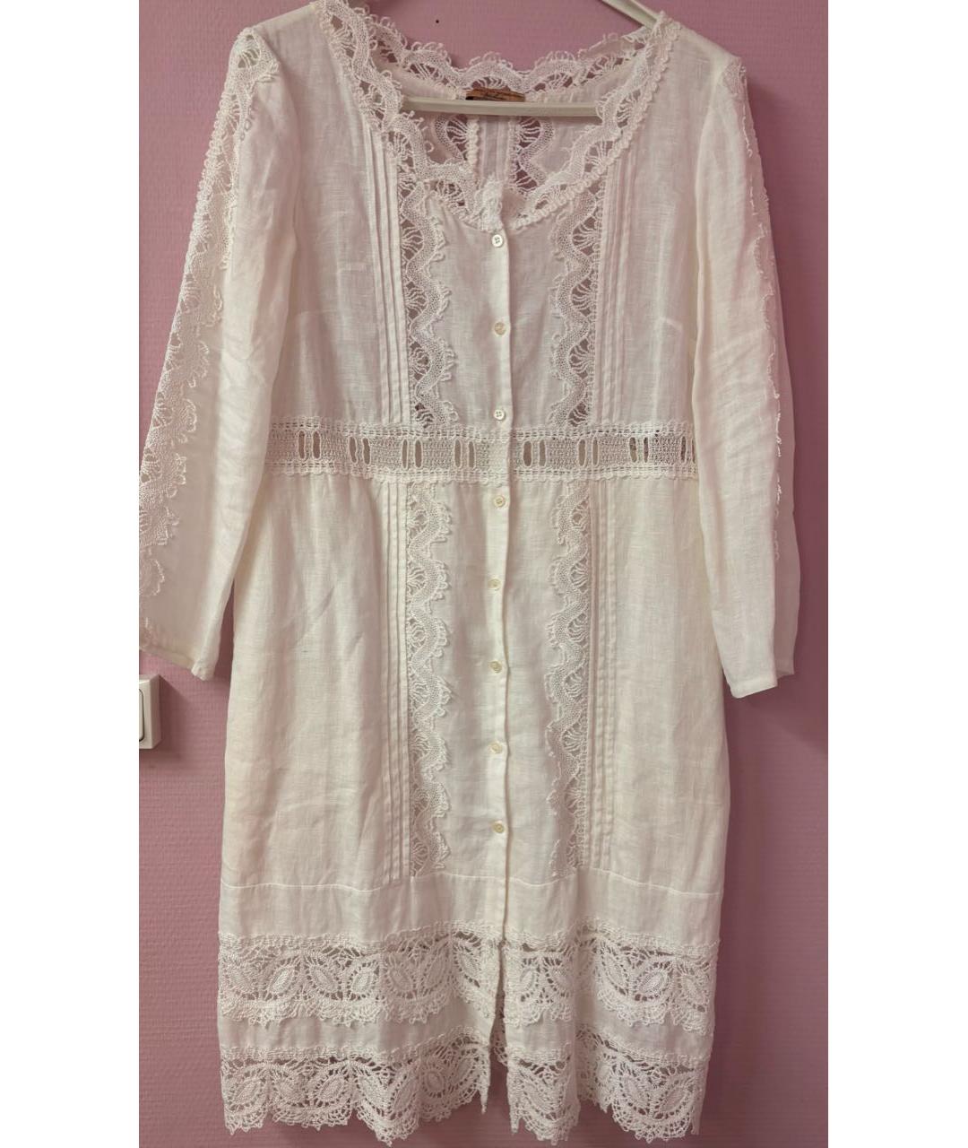 ERMANNO SCERVINO Белый льняной сарафан, фото 9