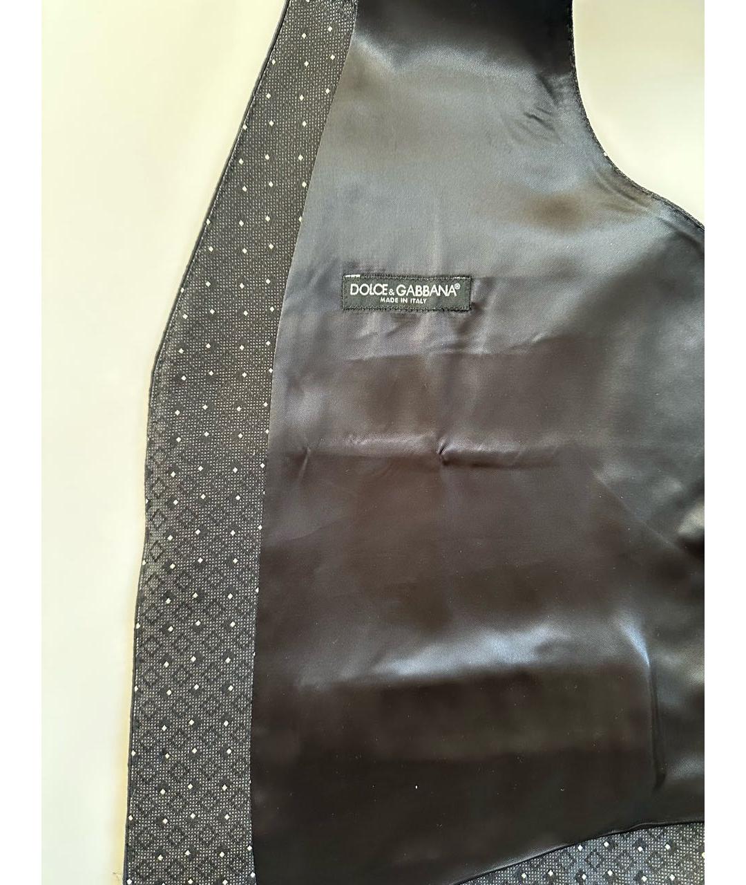 DOLCE&GABBANA Черный шелковый жилет, фото 5