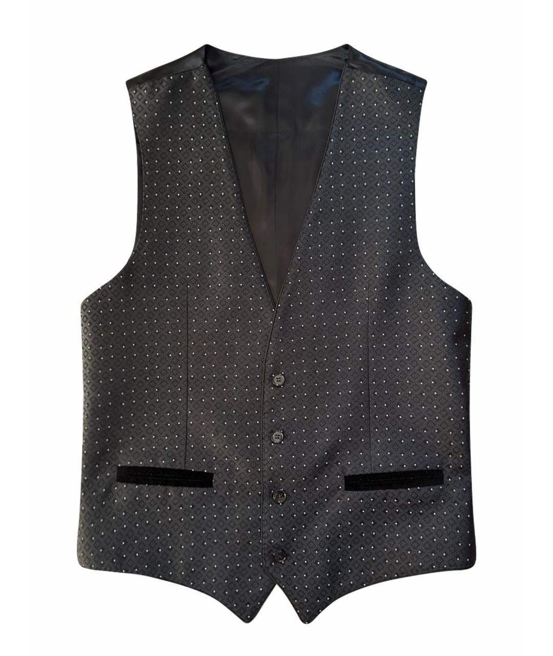 DOLCE&GABBANA Черный шелковый жилет, фото 1