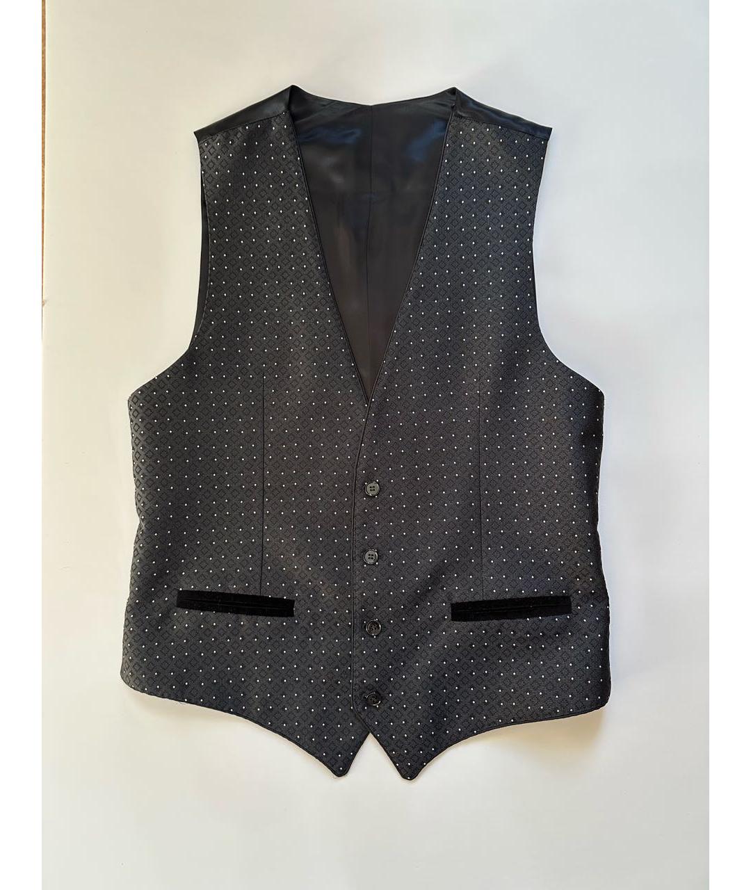 DOLCE&GABBANA Черный шелковый жилет, фото 7