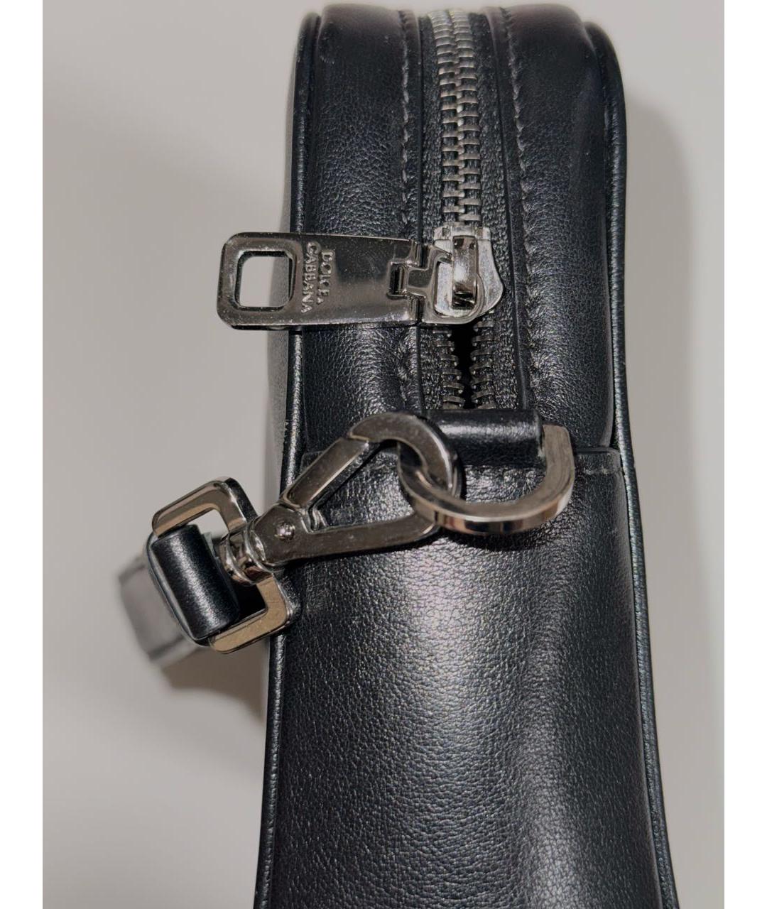 DOLCE&GABBANA Черная кожаная барсетка, фото 4