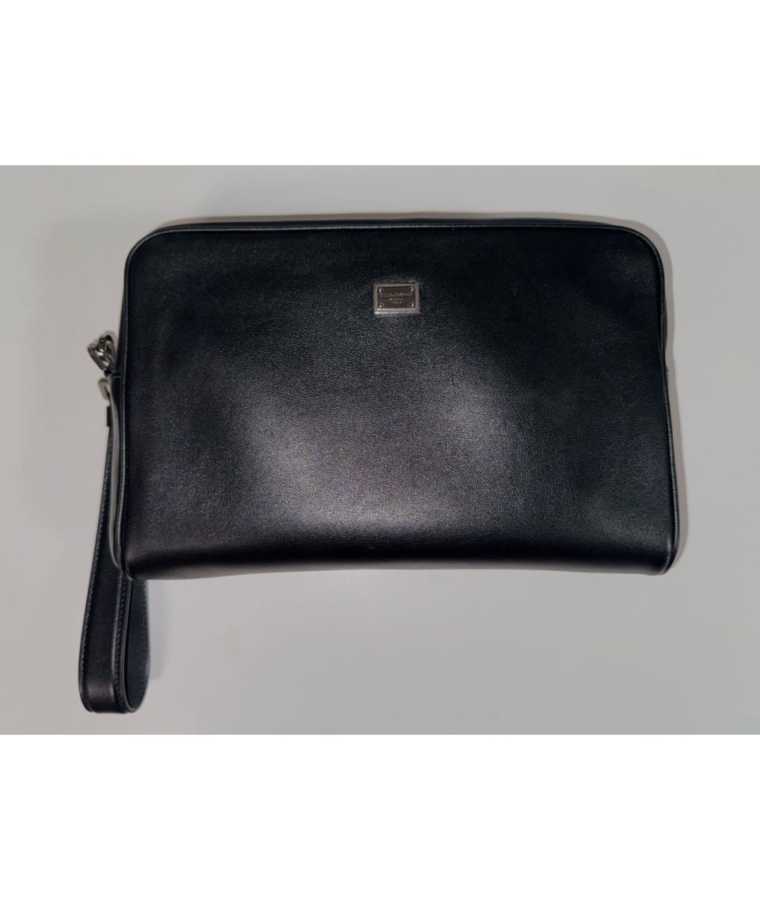 DOLCE&GABBANA Черная кожаная барсетка, фото 9