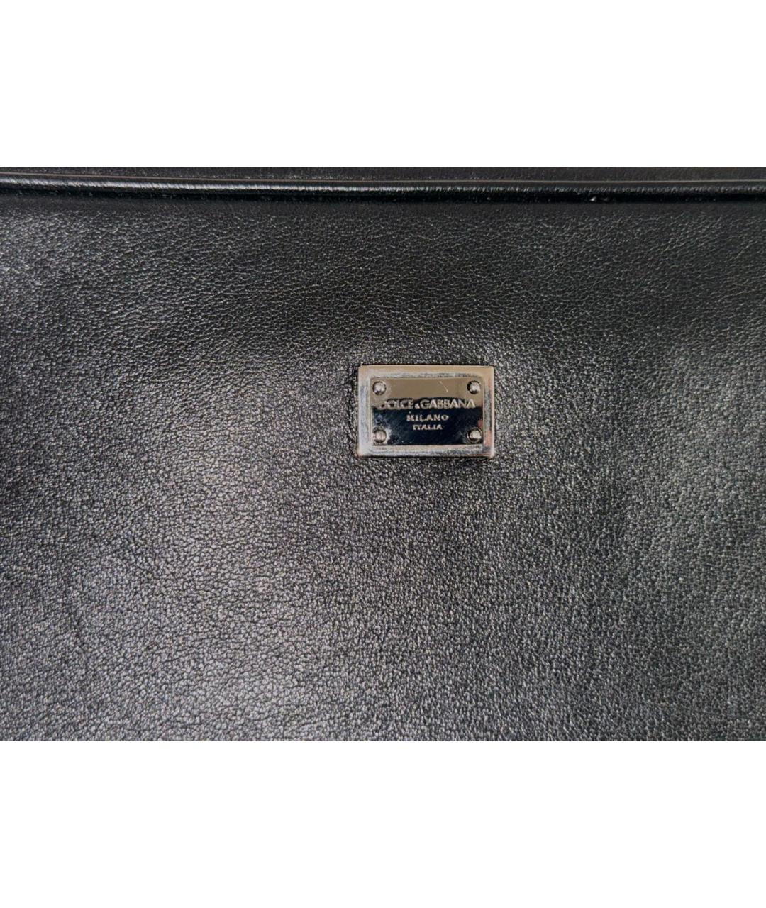 DOLCE&GABBANA Черная кожаная барсетка, фото 6