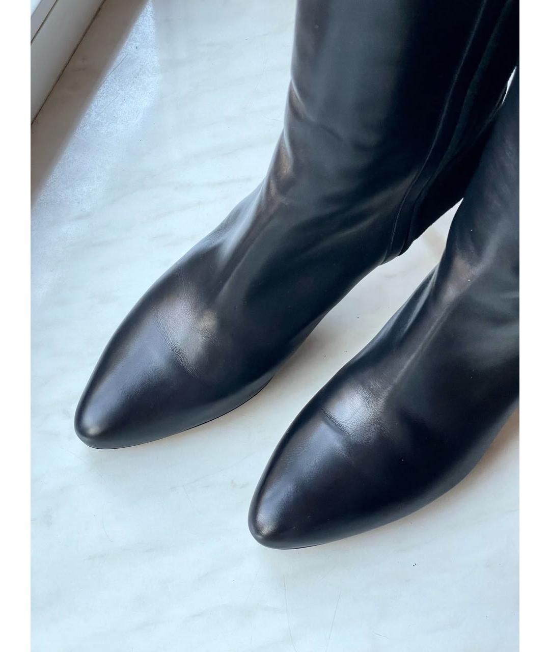 JIMMY CHOO Черные кожаные сапоги, фото 2