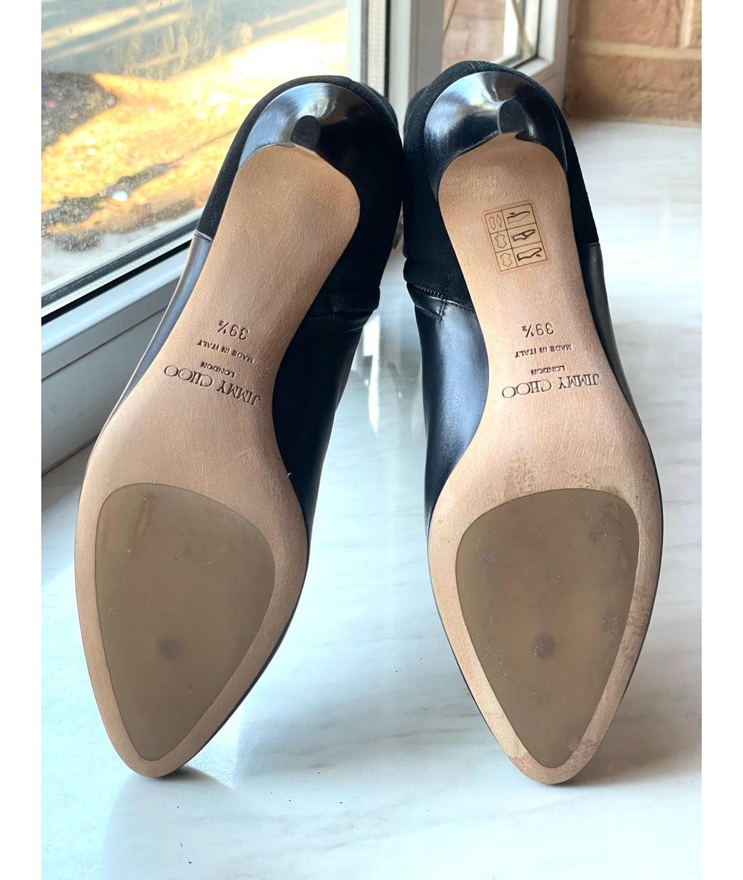 JIMMY CHOO Черные кожаные сапоги, фото 4