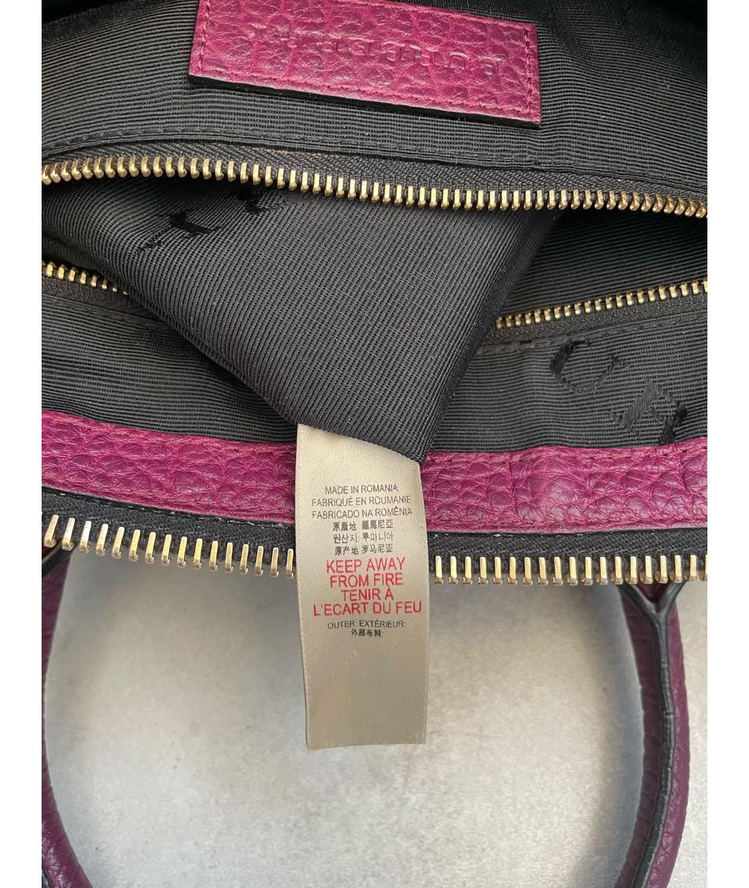 BURBERRY Бордовая кожаная сумка с короткими ручками, фото 5