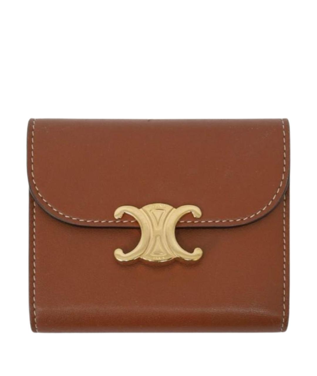 CELINE Бежевый кожаный кошелек, фото 1