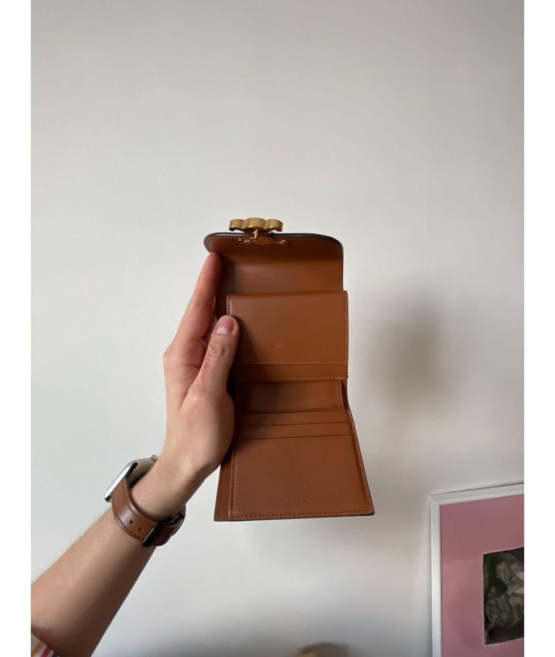 CELINE Бежевый кожаный кошелек, фото 6