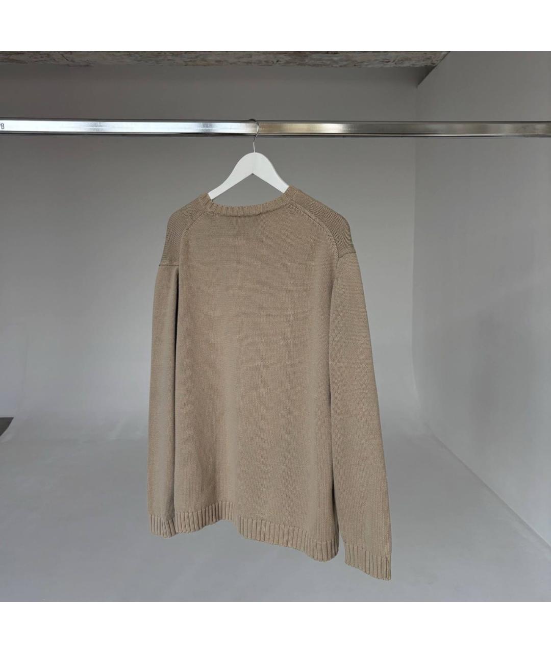 SAINT LAURENT Бежевый хлопковый джемпер / свитер, фото 4