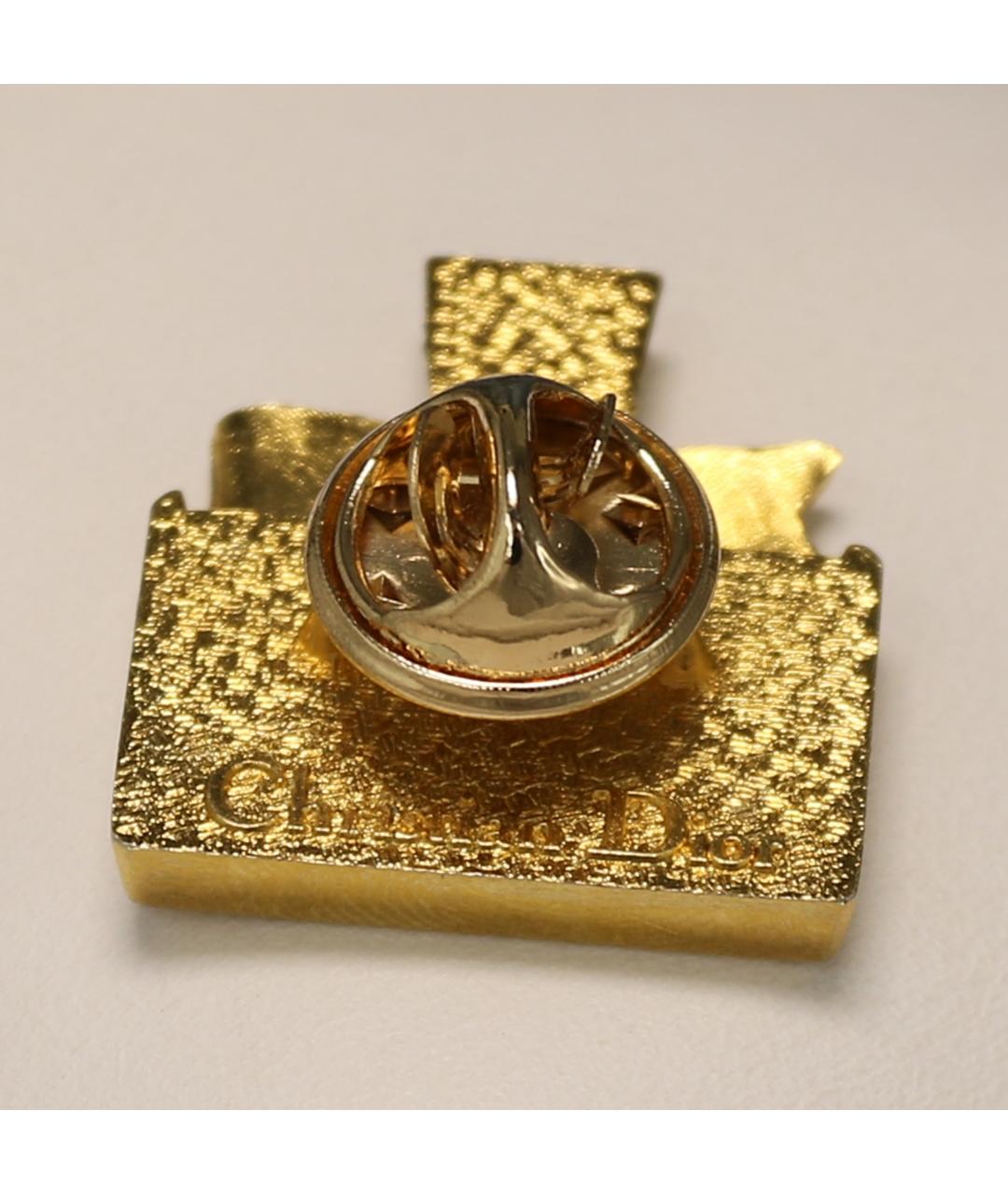 CHRISTIAN DIOR Золотая металлическая булавка / брошь, фото 7