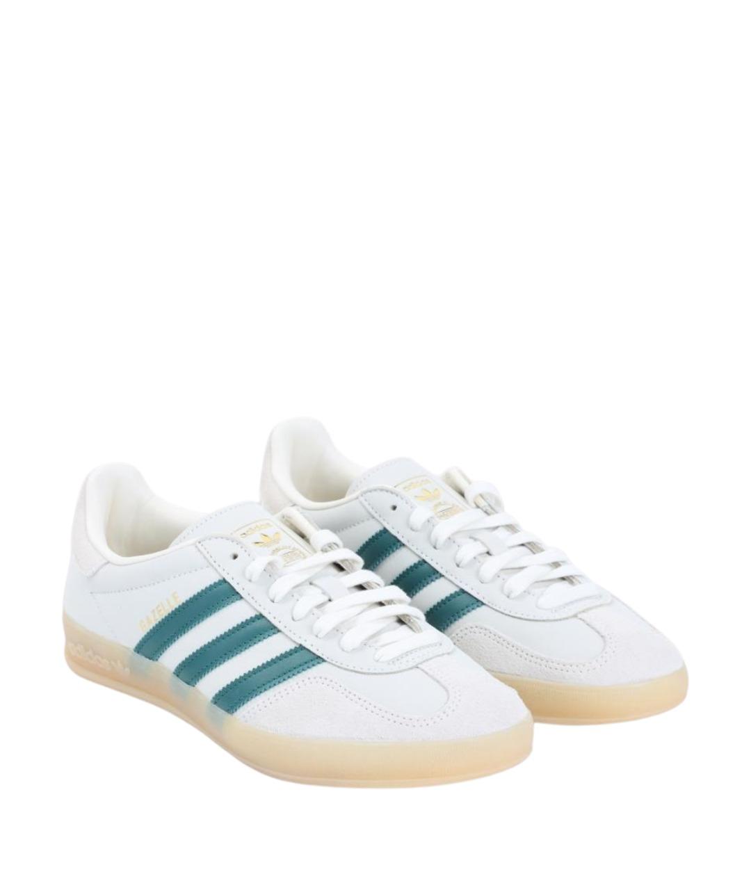 ADIDAS Белые кожаные низкие кроссовки / кеды, фото 3