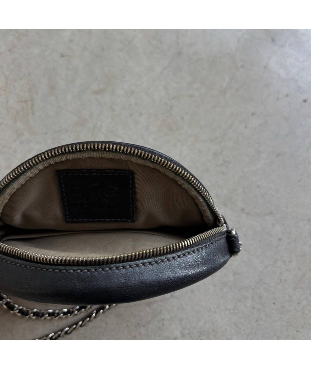 DOLCE&GABBANA Черная кожаная сумка через плечо, фото 8