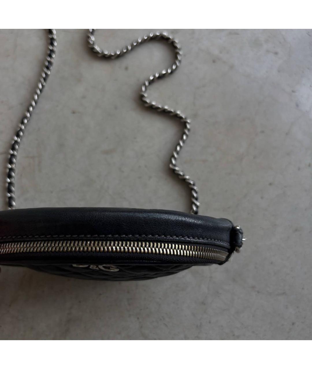 DOLCE&GABBANA Черная кожаная сумка через плечо, фото 7