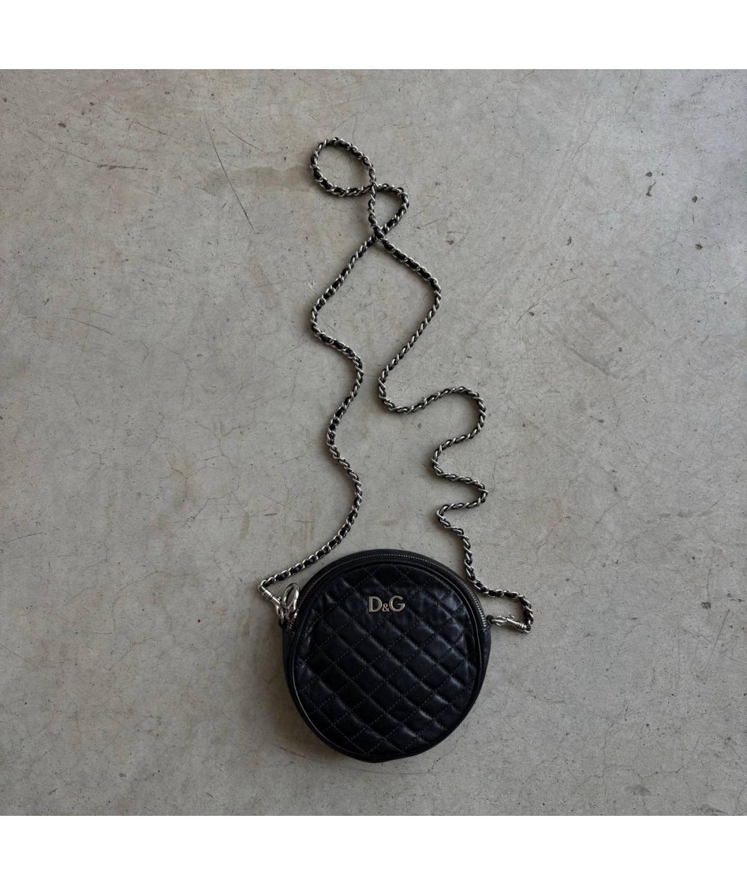 DOLCE&GABBANA Черная кожаная сумка через плечо, фото 9