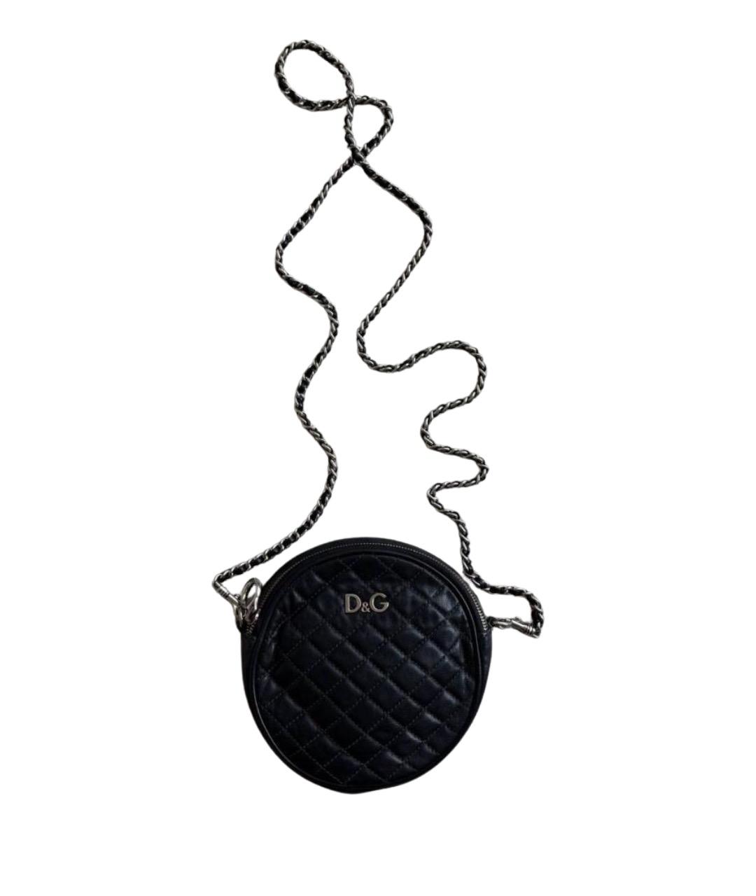 DOLCE&GABBANA Черная кожаная сумка через плечо, фото 1